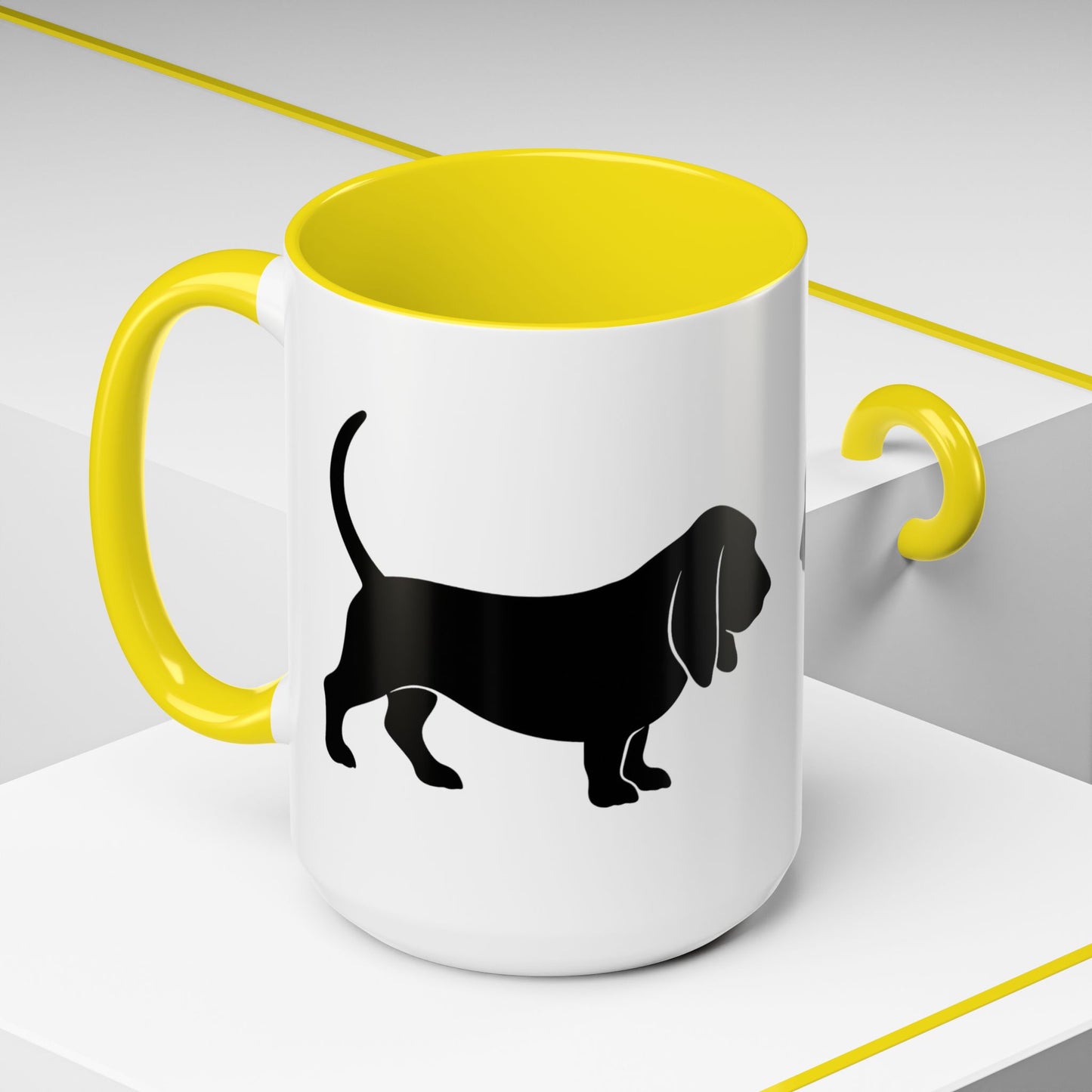 Basset Silhouette 2-Tone Coffee Mug