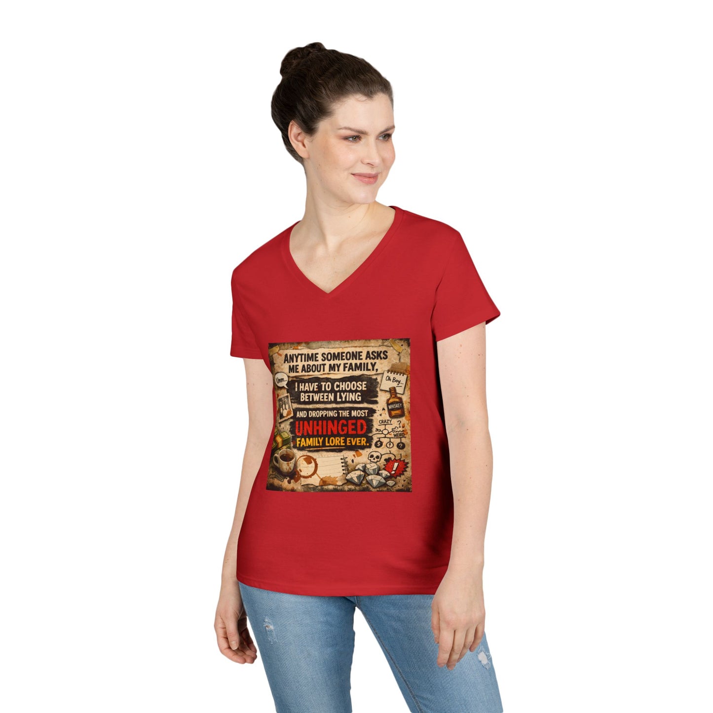 Unhinged Family Women's V-Neck T-Shirt