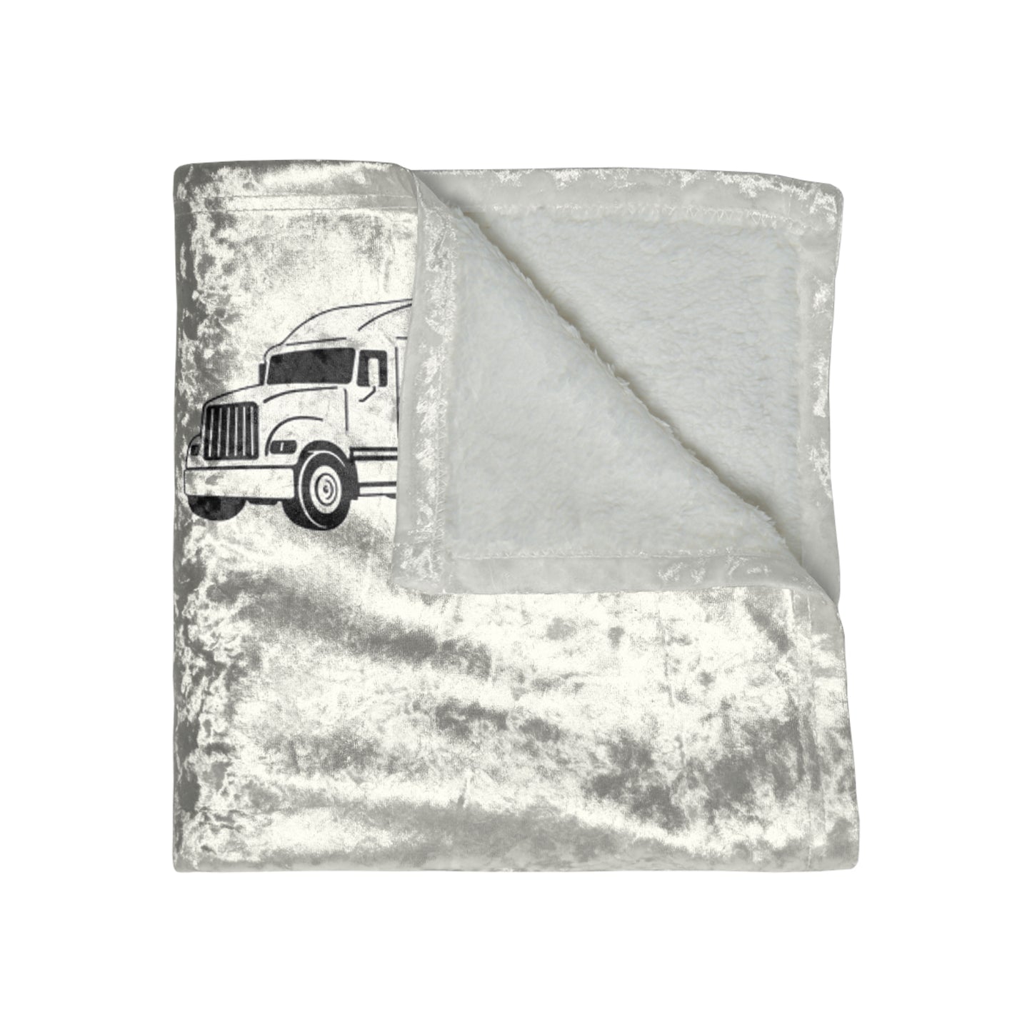 Semi Truck Crushed Velvet Blanket
