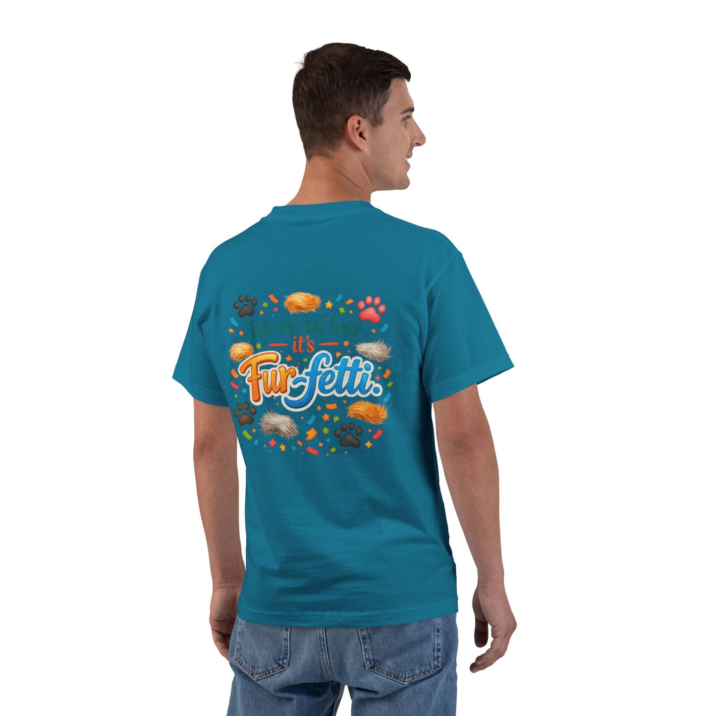 Fur-Fetti Cat Men's Short-Sleeve Crewneck Tee
