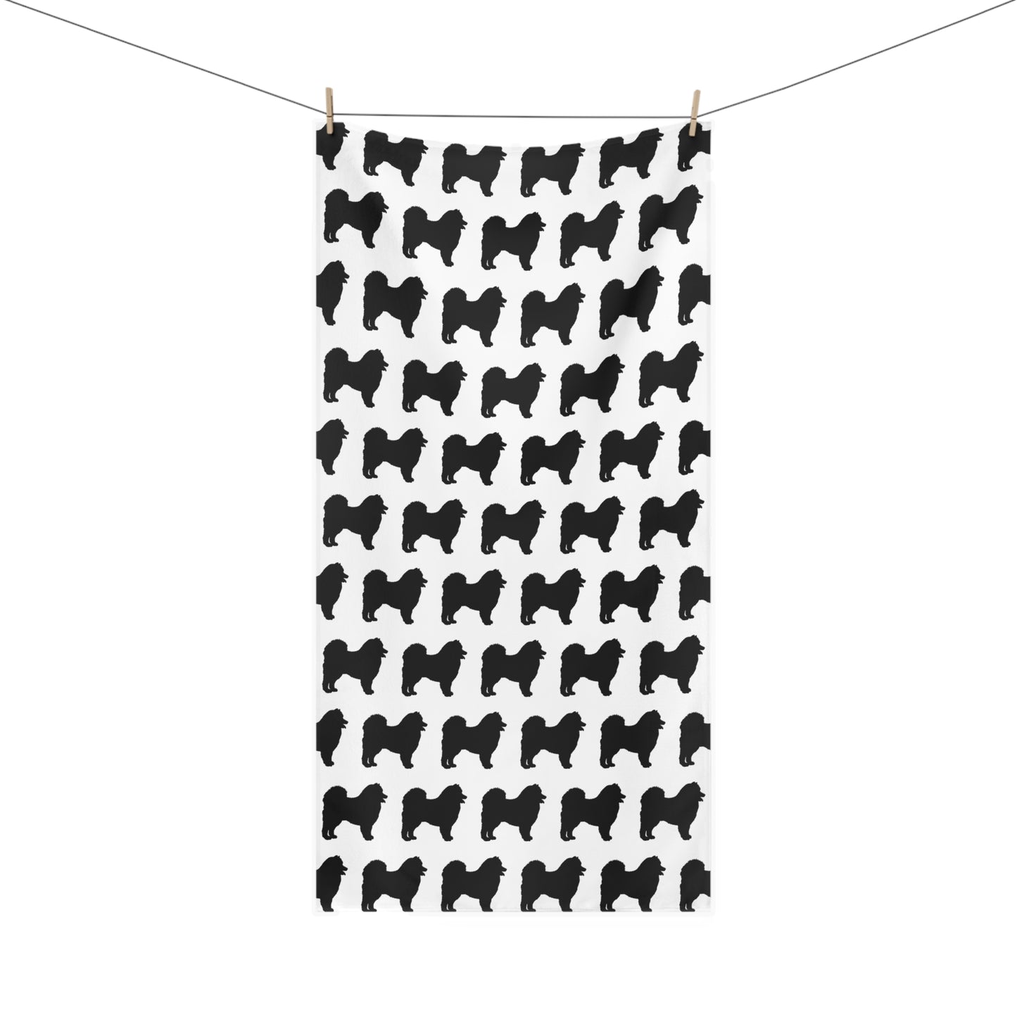 Samoyed Silhouette Mink-Cotton Beach Towel