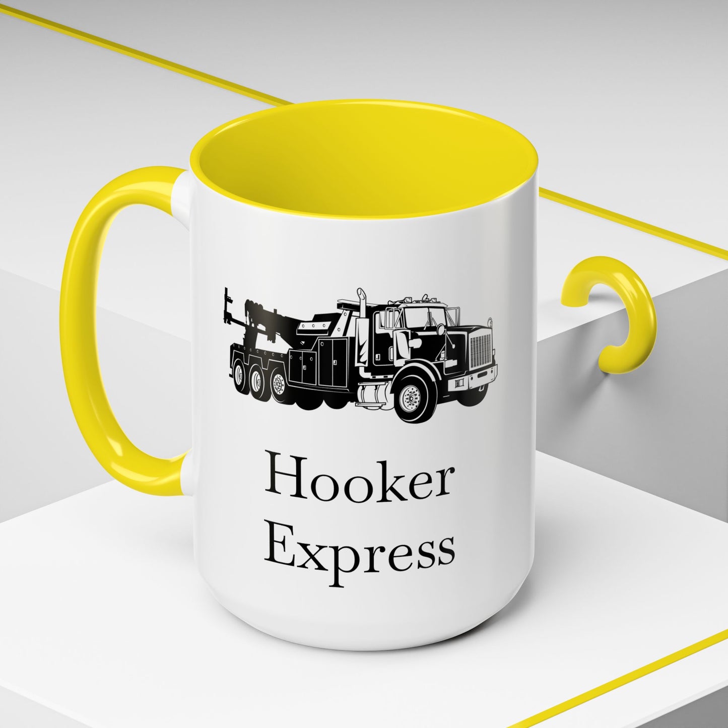 H**ker Express Heavy Tow Truck 2-Tone Coffee Mug