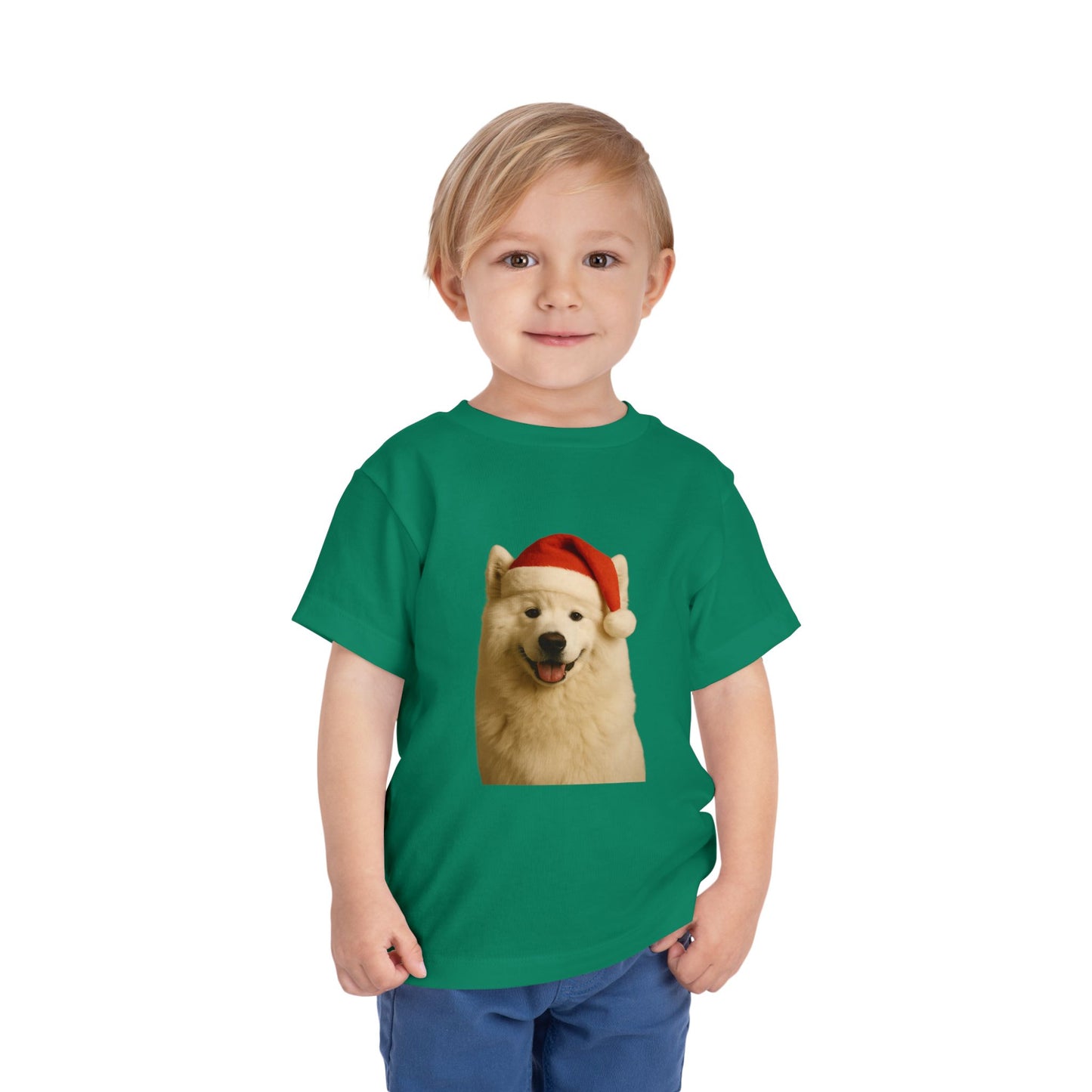 Santa Paws Samoyed Toddler Unisex Short Sleeve Crewneck Tee