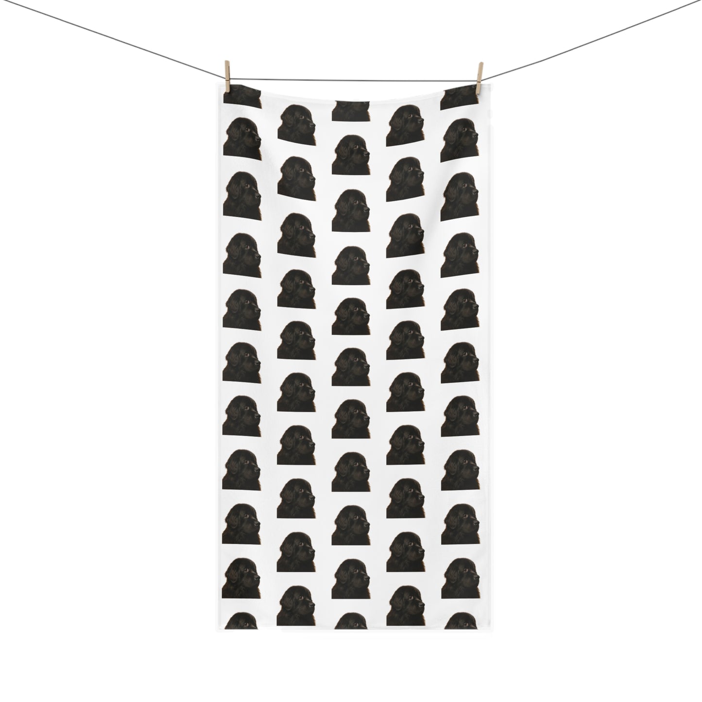 Newfie Head Mink-Cotton Beach Towel