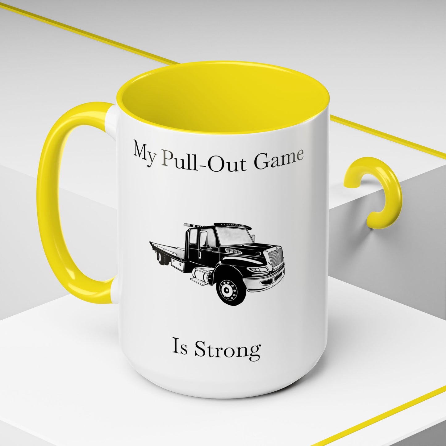 Pull Out Flatbed Tow Truck 2-Tone Coffee Mug