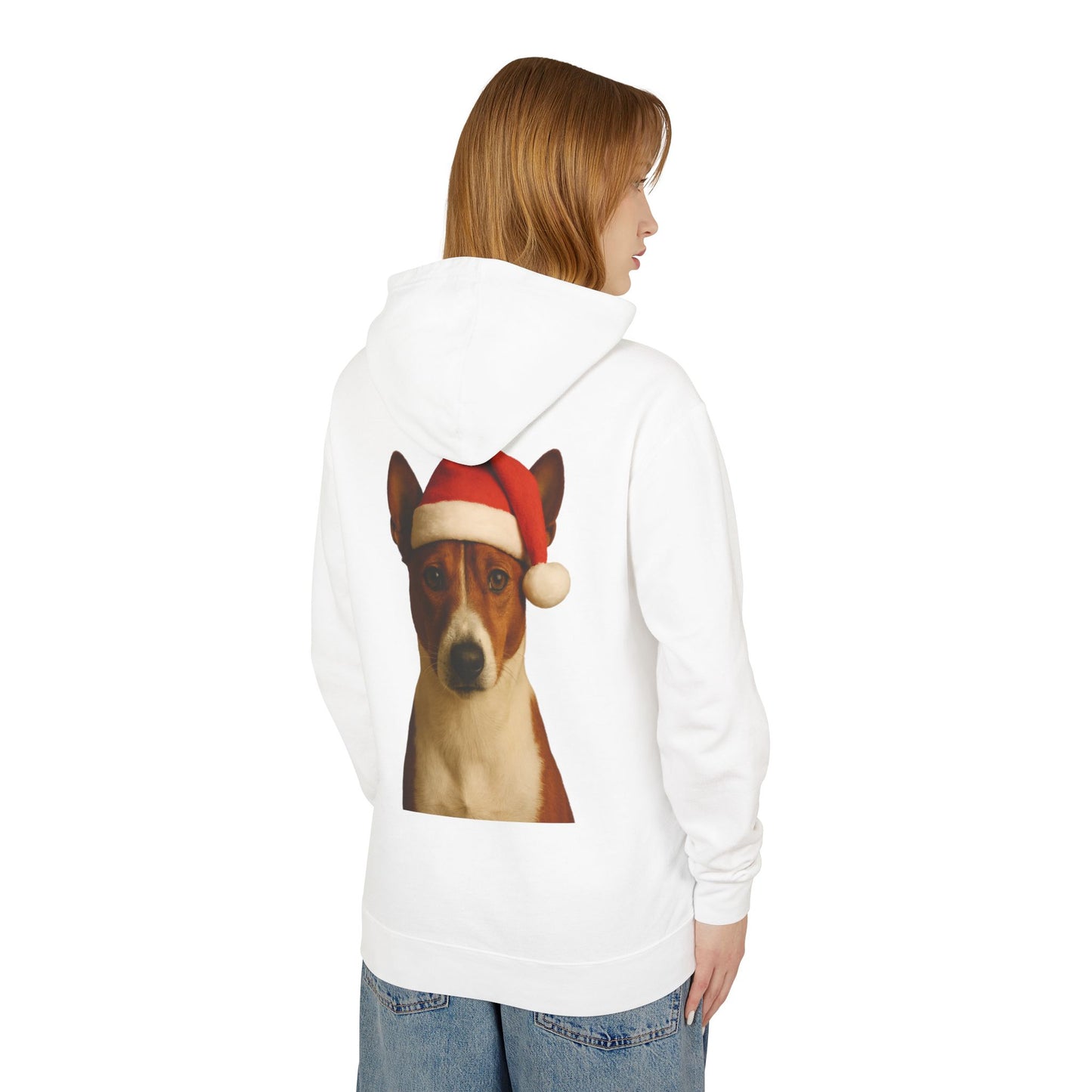 Santa Paws Basenji Unisex Lightweight Hoodie