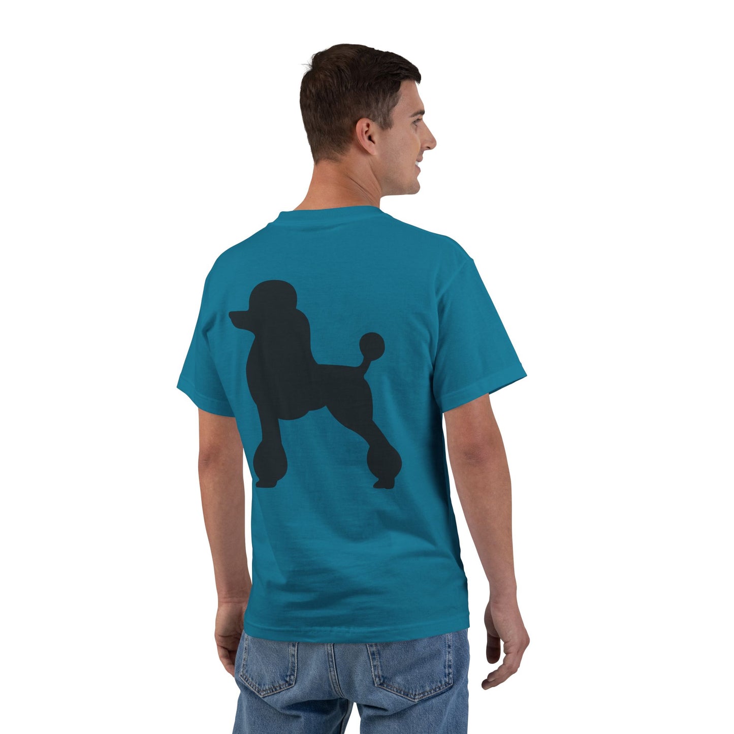 Poodle Silhouette Men's Short-Sleeve Crewneck Tee