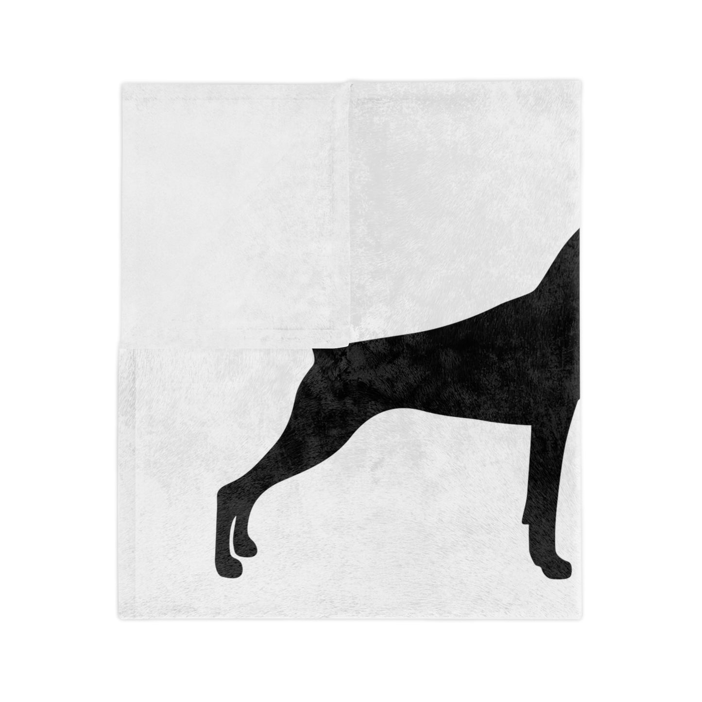 Doberman Silhouette Velveteen Microfiber Blanket