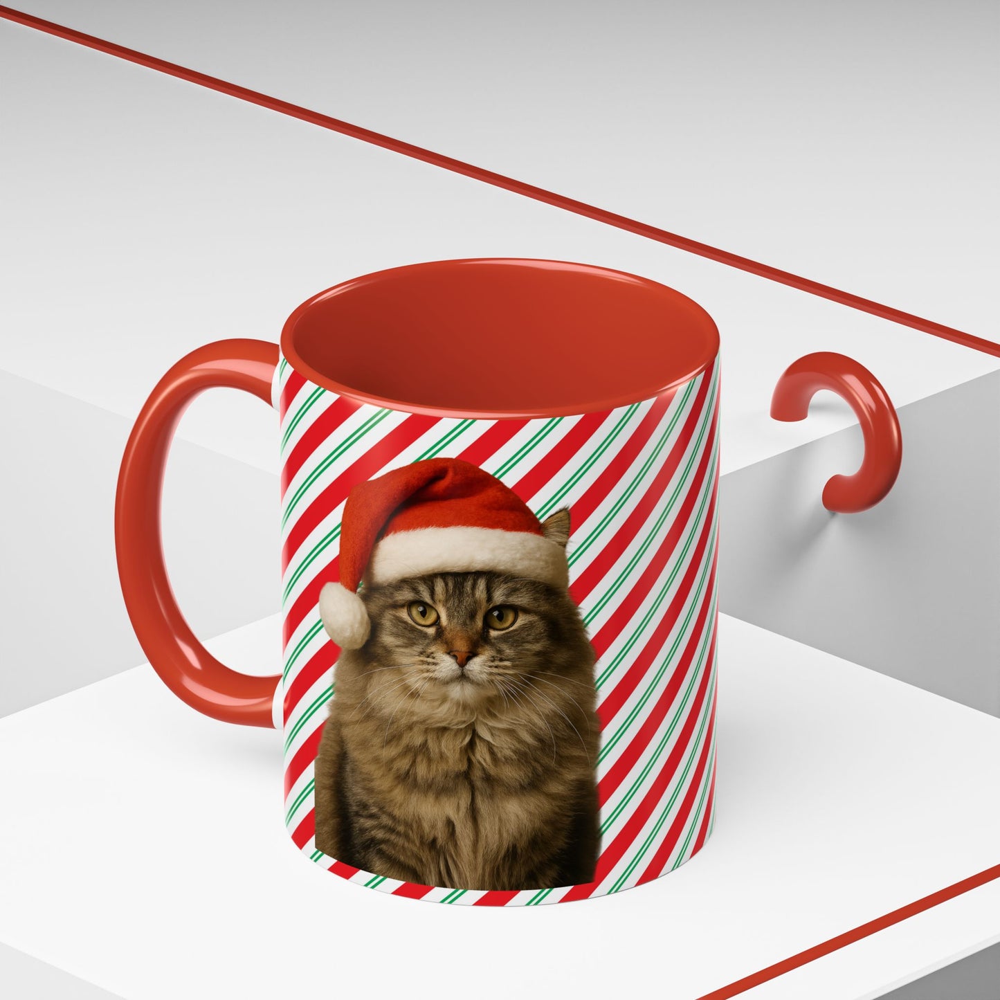 Santa Paws Cat 2-Tone Coffee Mug