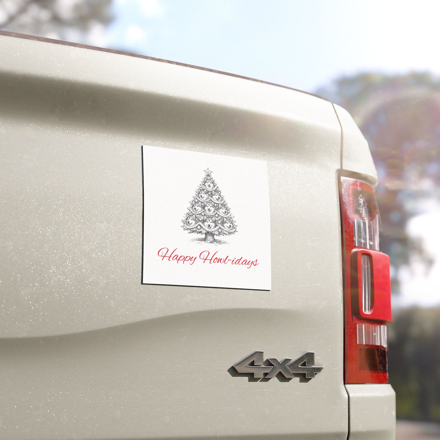 Happy Howl-idays Indoor/Outdoor Magnet