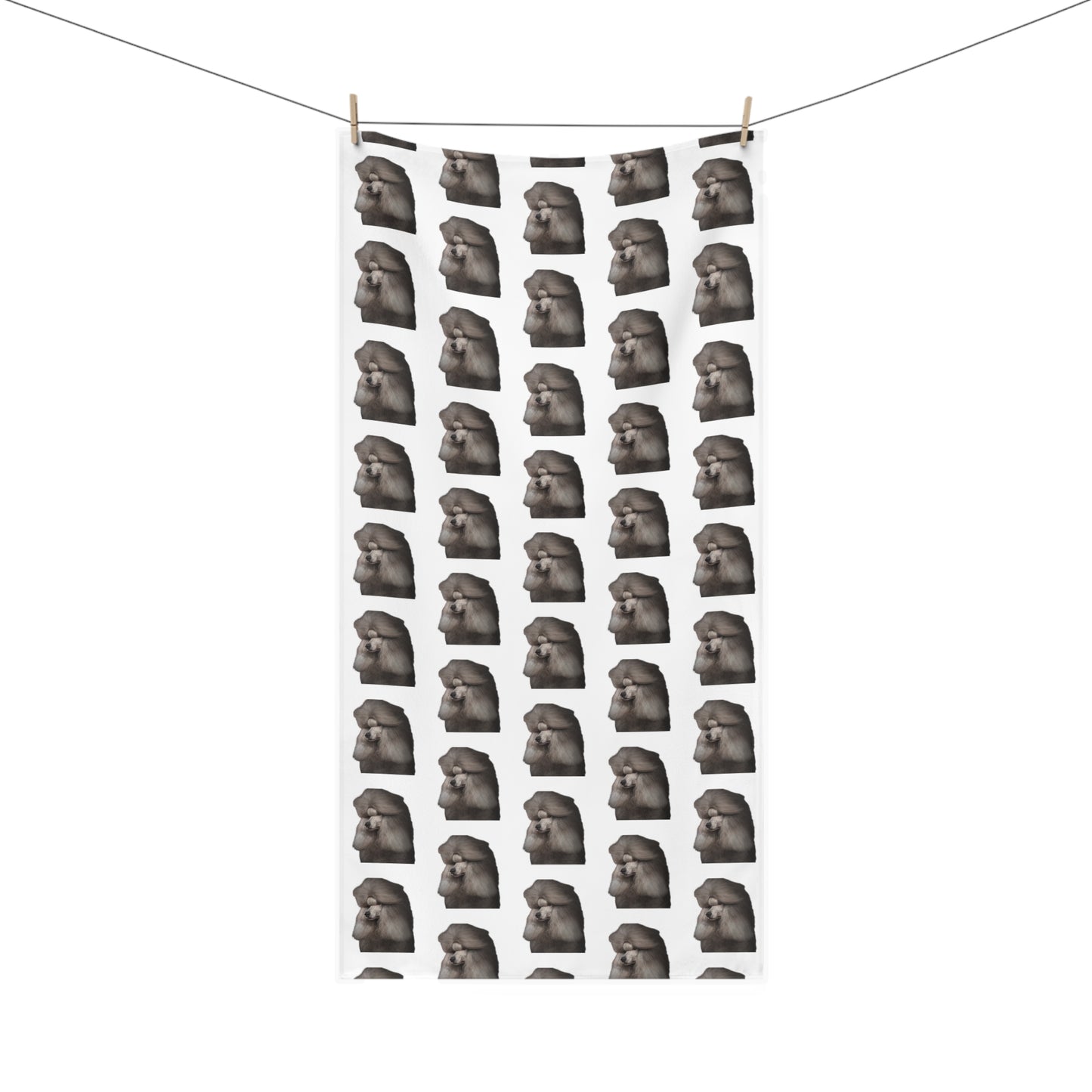 Poodle Head Mink-Cotton Beach Towel