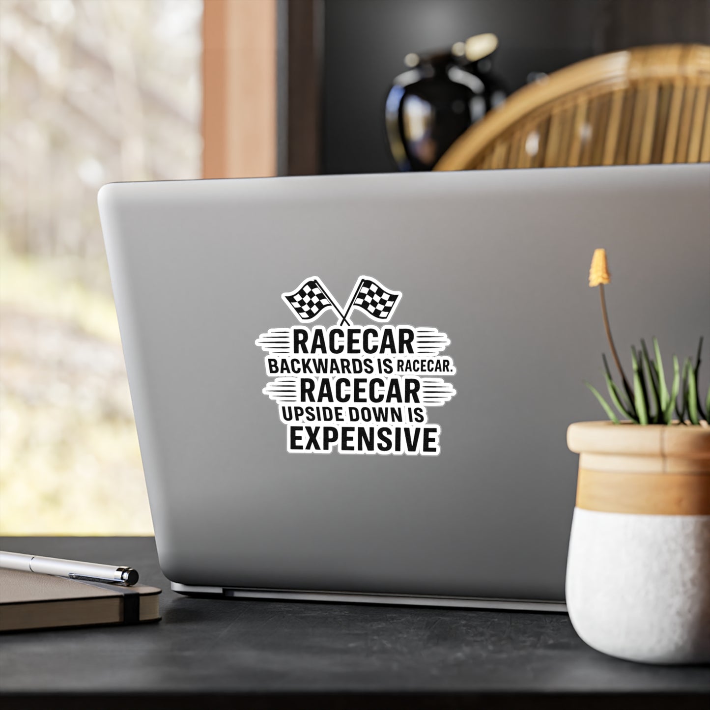 Racecar Backwards Vinyl Decal