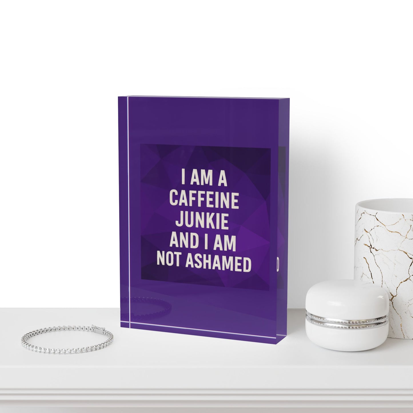 Caffeine Junkie Acrylic Photo Block