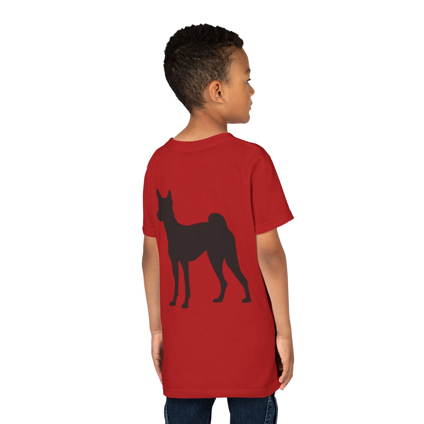 Basenji Silhouette Youth Unisex Short Sleeve Crewneck Tee