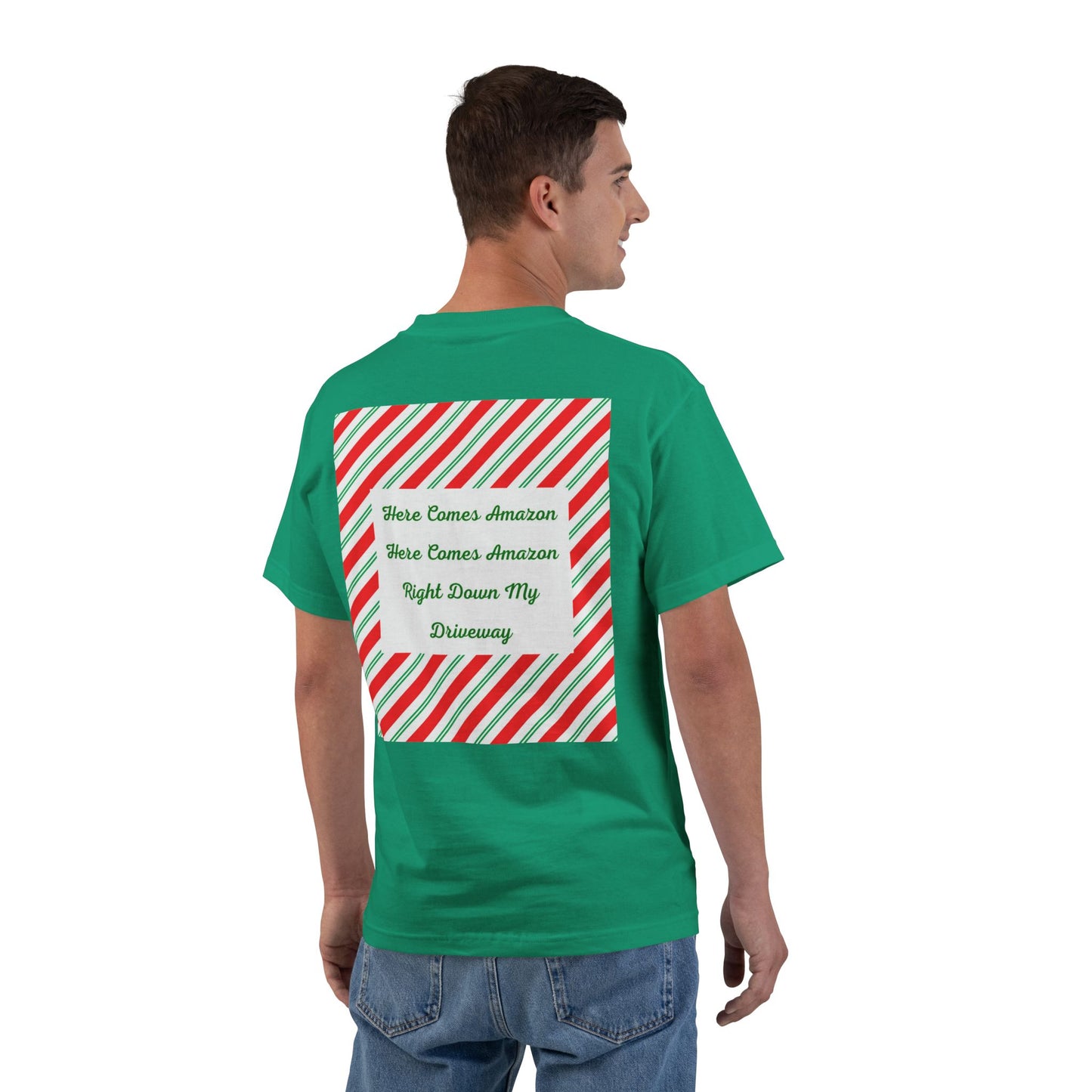 Here Comes Amazon Men's Short-Sleeve Crewneck Tee
