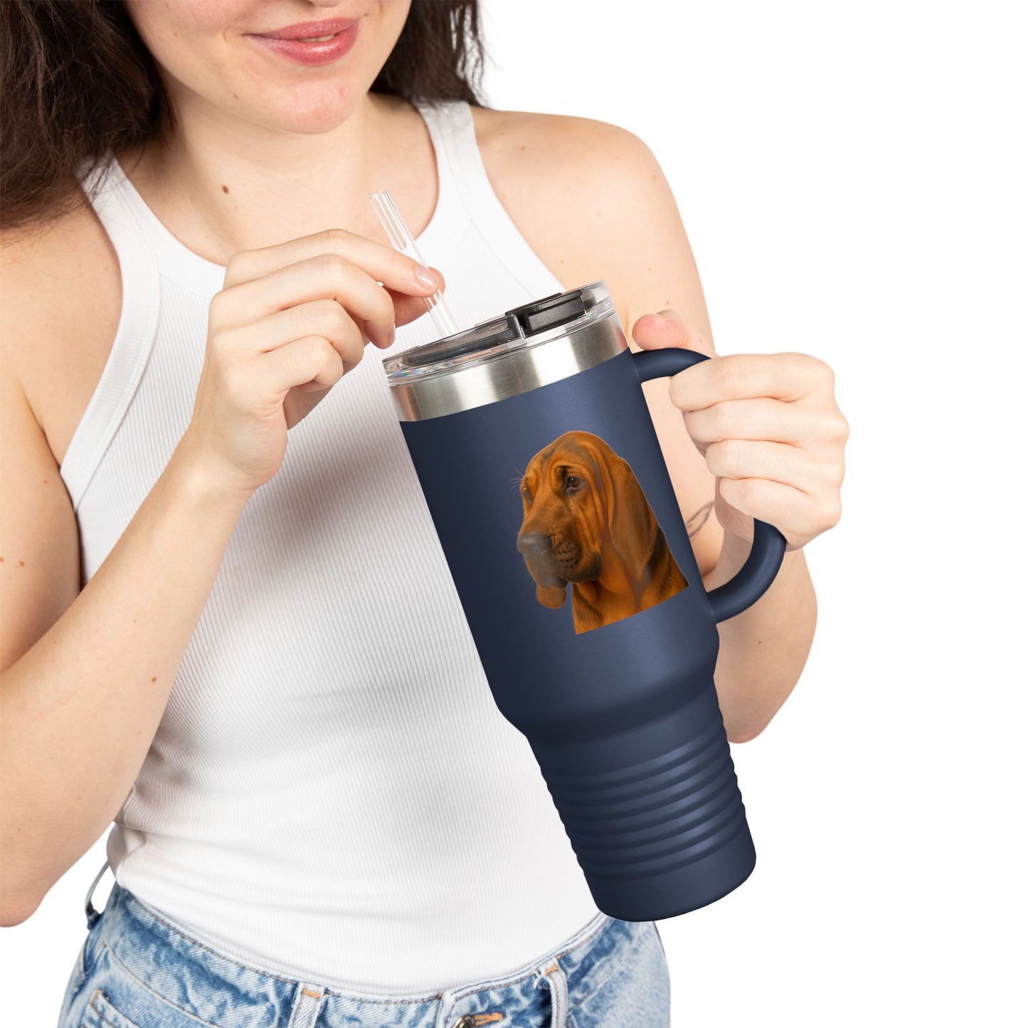 Bloodhound Head Insulated Travel Mug