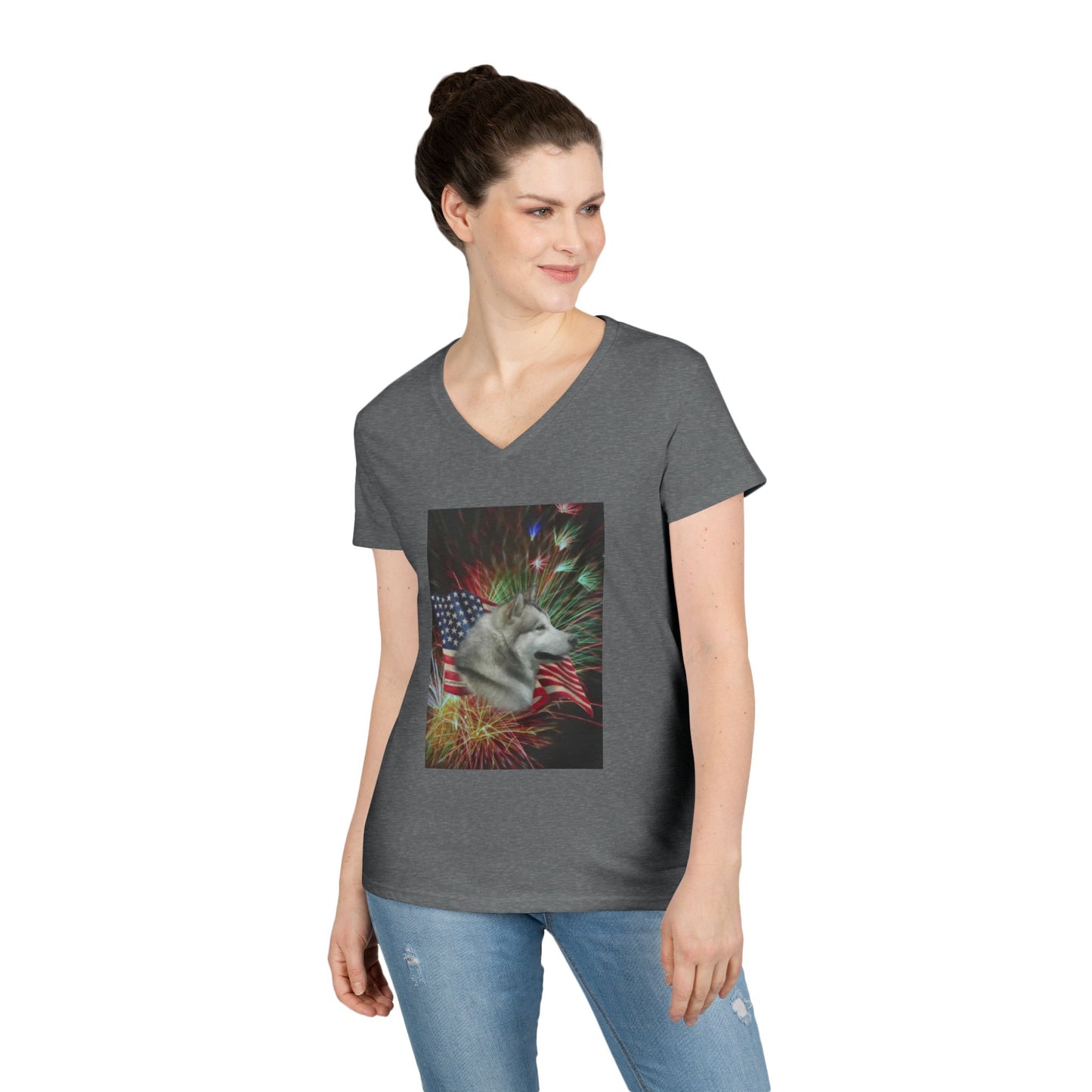 American Malamute Women's V-Neck T-Shirt