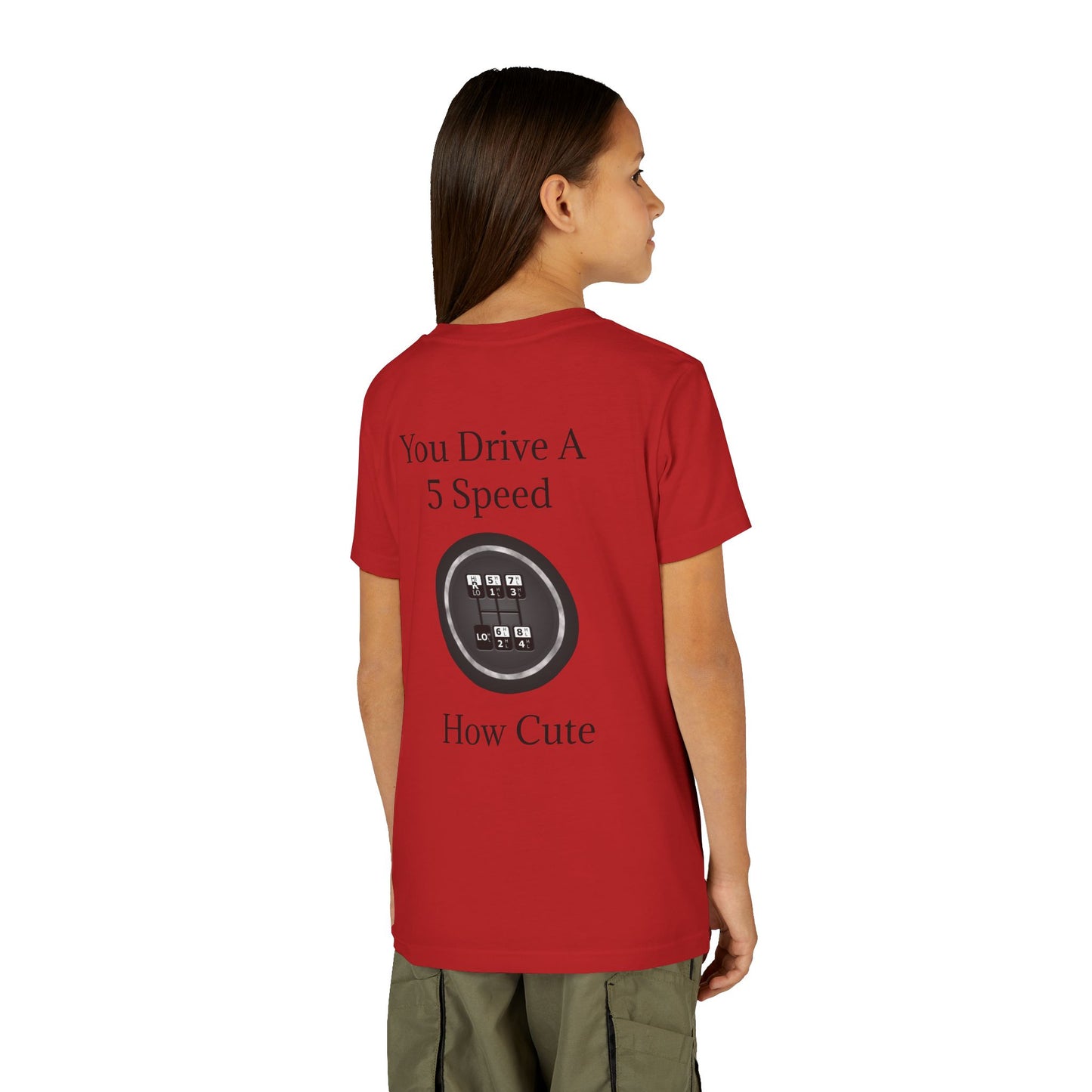 5 Speed How Cute Youth Unisex Short Sleeve Crewneck Tee