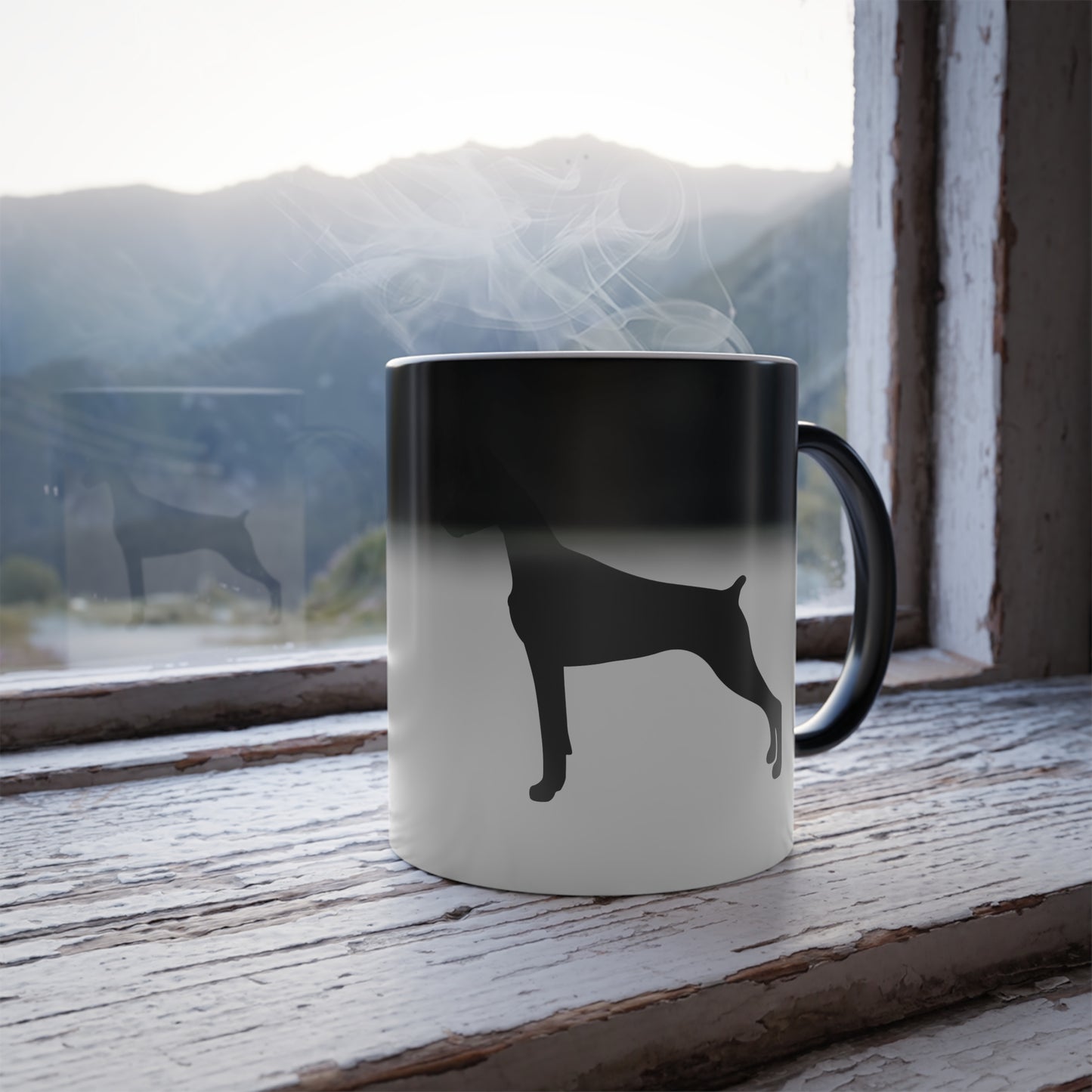 Doberman Silhouette Color Changing Mug
