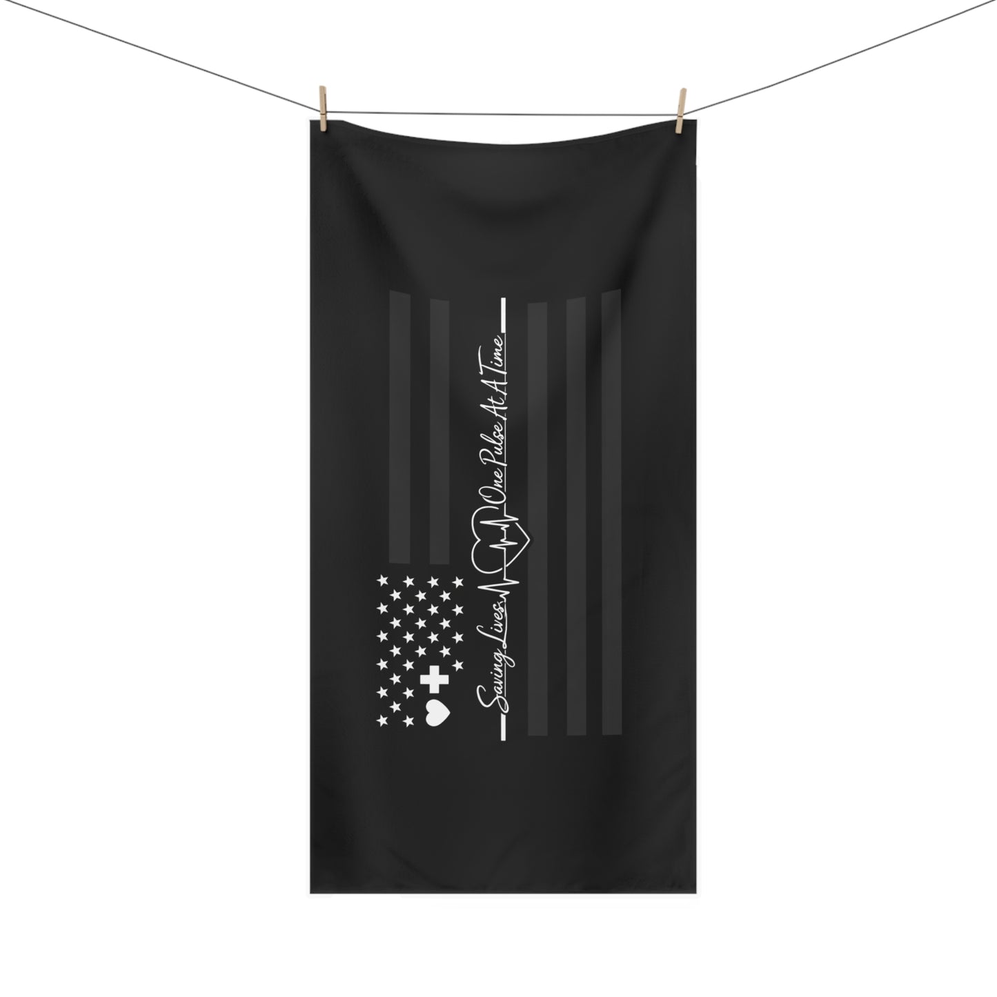 Thin White Line Mink-Cotton Beach Towel