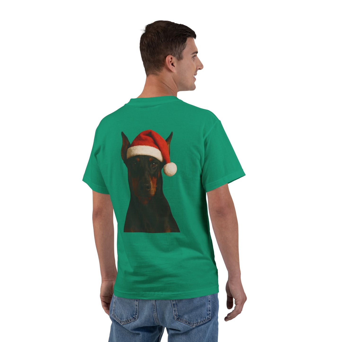 Santa Paws Doberman Men's Short-Sleeve Crewneck Tee