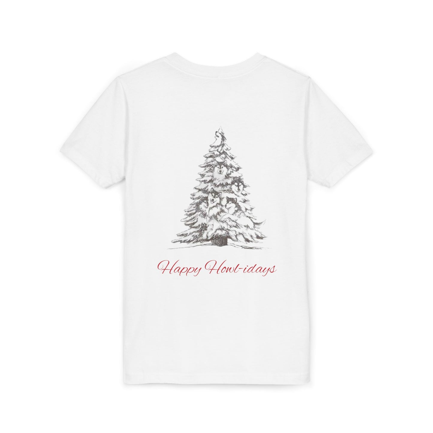 Happy Howl-idays Youth Unisex Short Sleeve Crewneck Tee