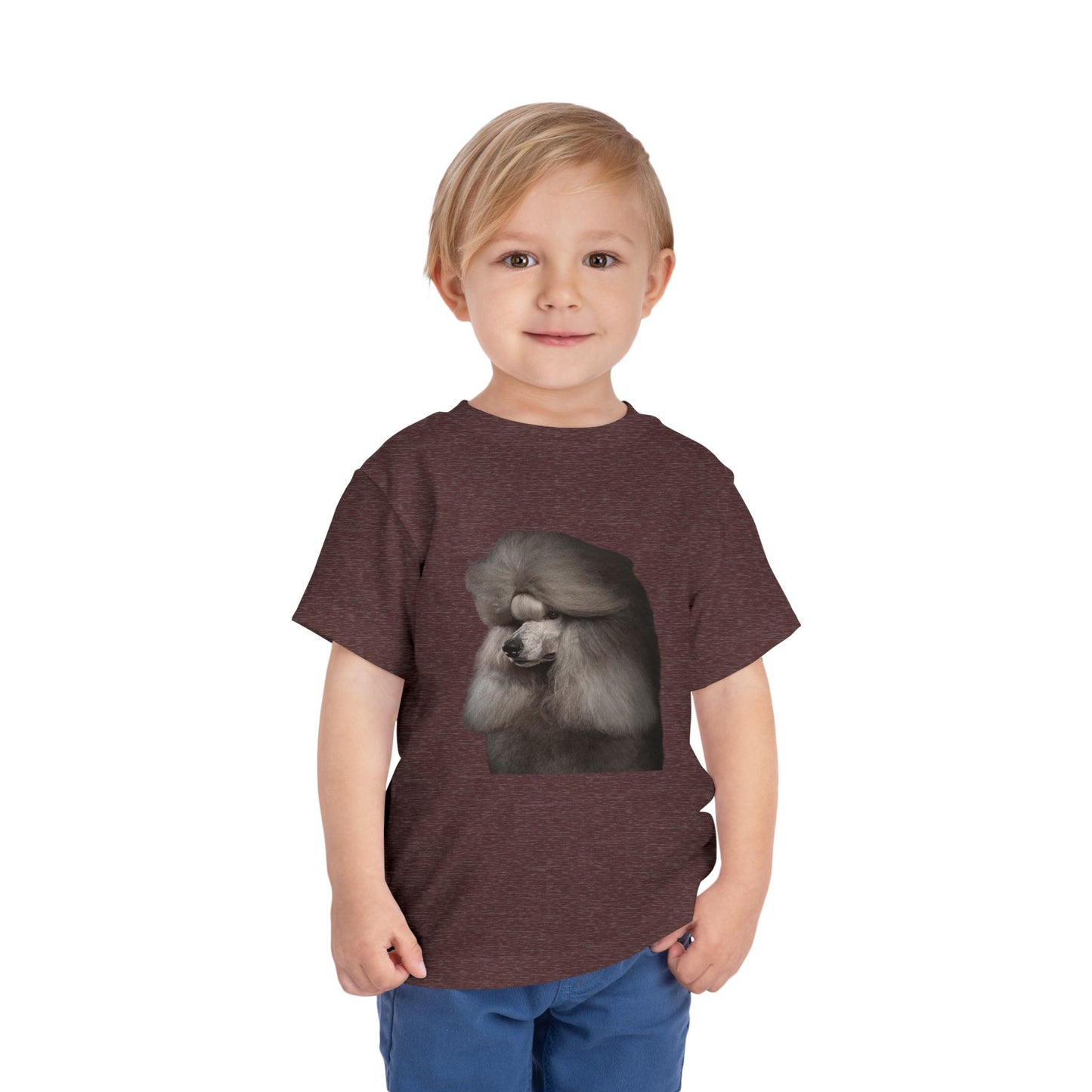 Poodle Head Toddler Unisex Short Sleeve Crewneck Tee