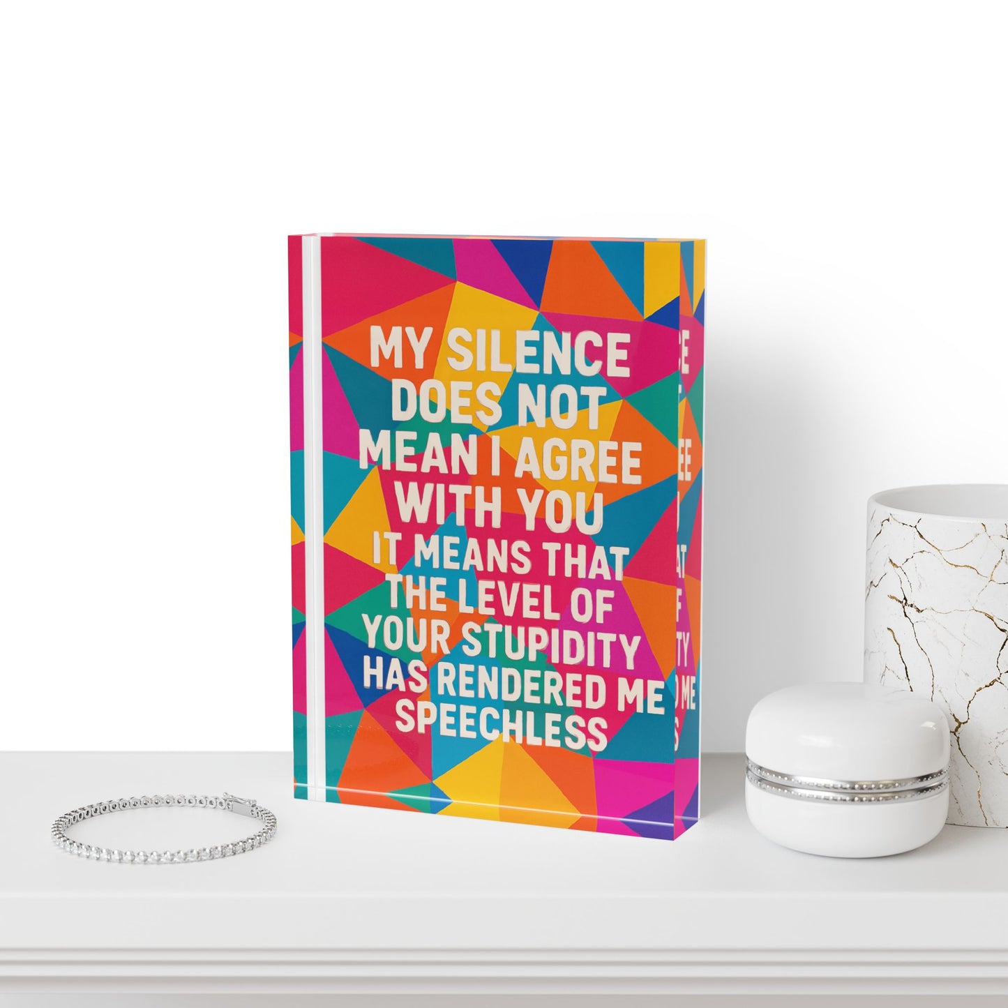 Speechless Acrylic Photo Block