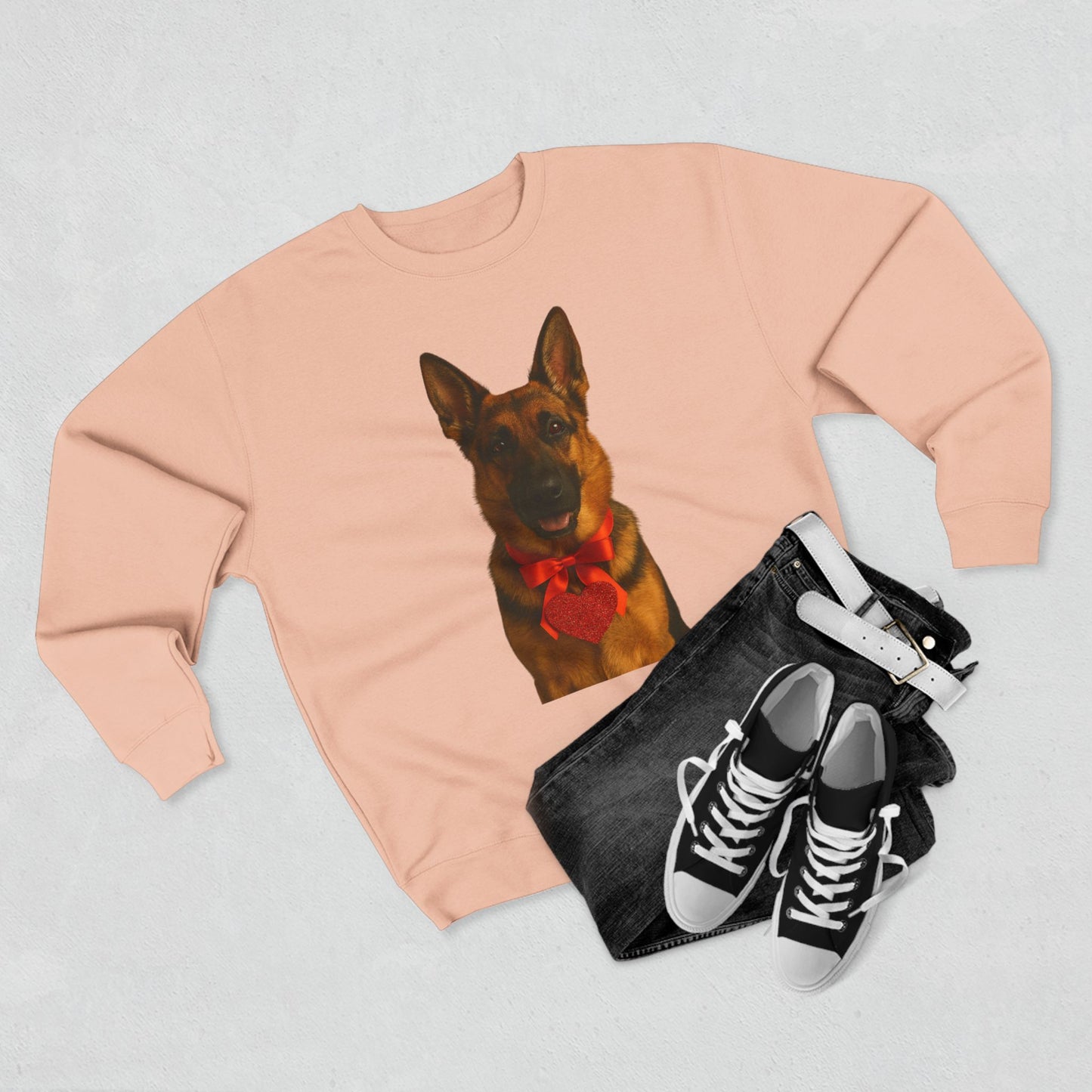 Cupid's Companion German Shepherd Unisex Crewneck Sweatshirt