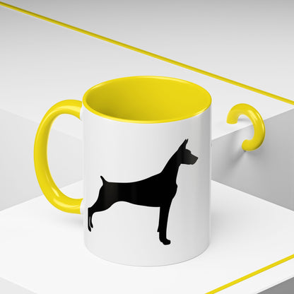 Doberman Silhouette 2-Tone Coffee Mug