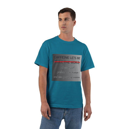 Caffeine Lets Me Men's Short-Sleeve Crewneck Tee