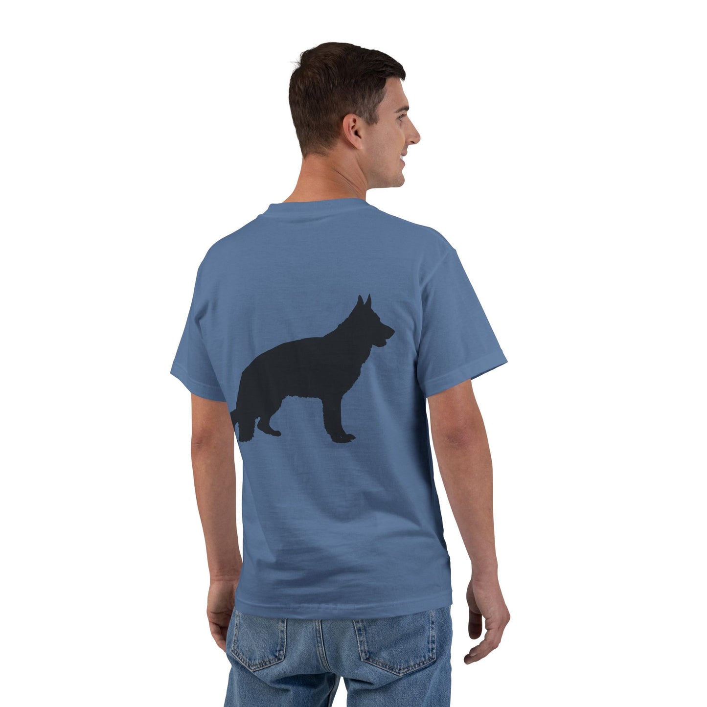 German Shepherd Silhouette Men's Short-Sleeve Crewneck Tee