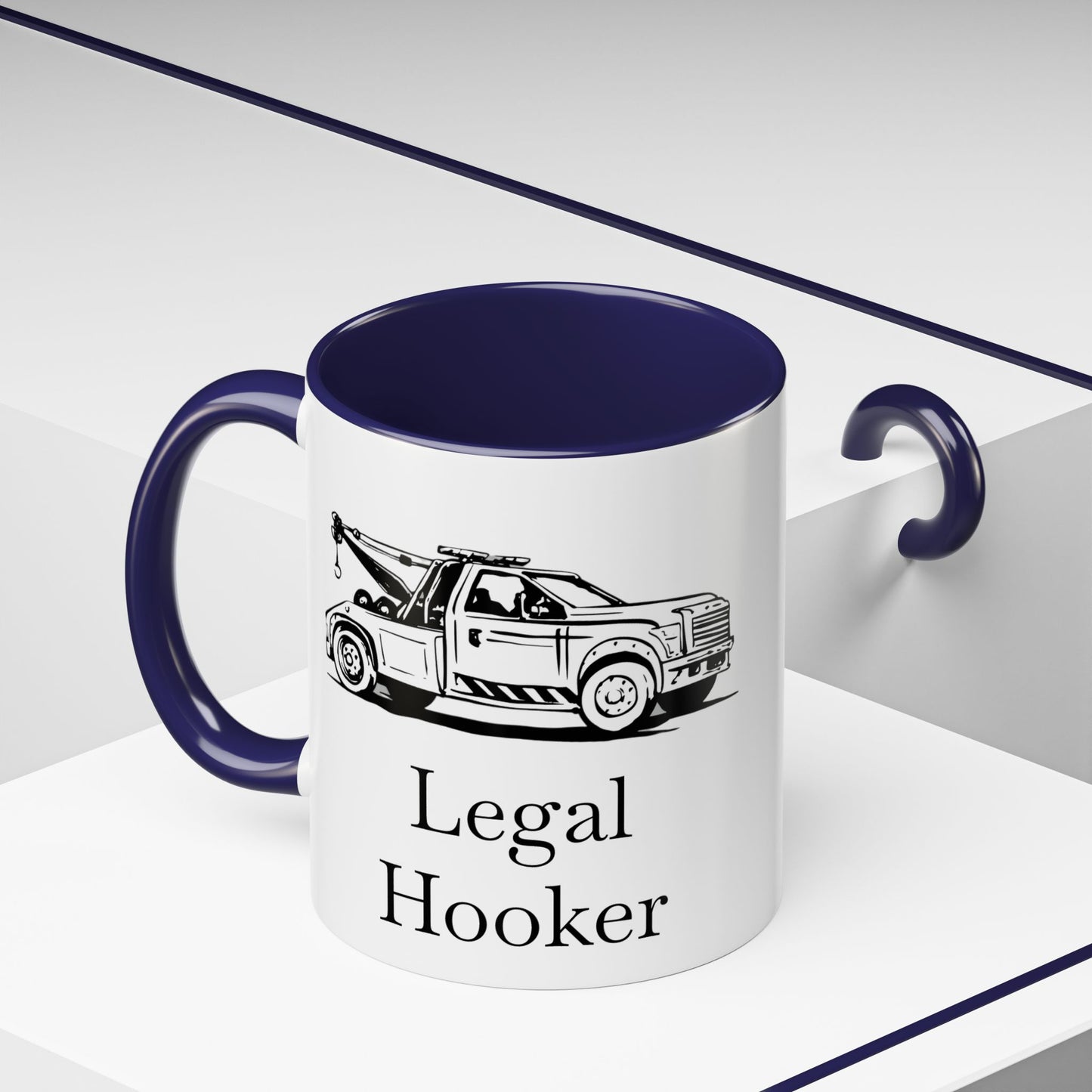 Legal H**ker Wheel Lift Tow Truck 2-Tone Coffee Mug