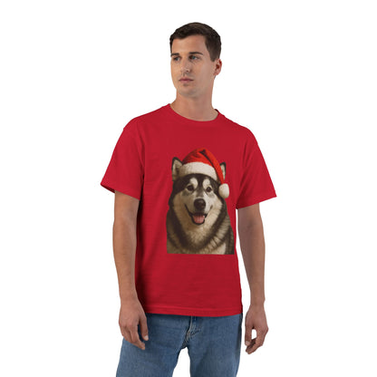 Santa Paws Malamute Men's Short-Sleeve Crewneck Tee