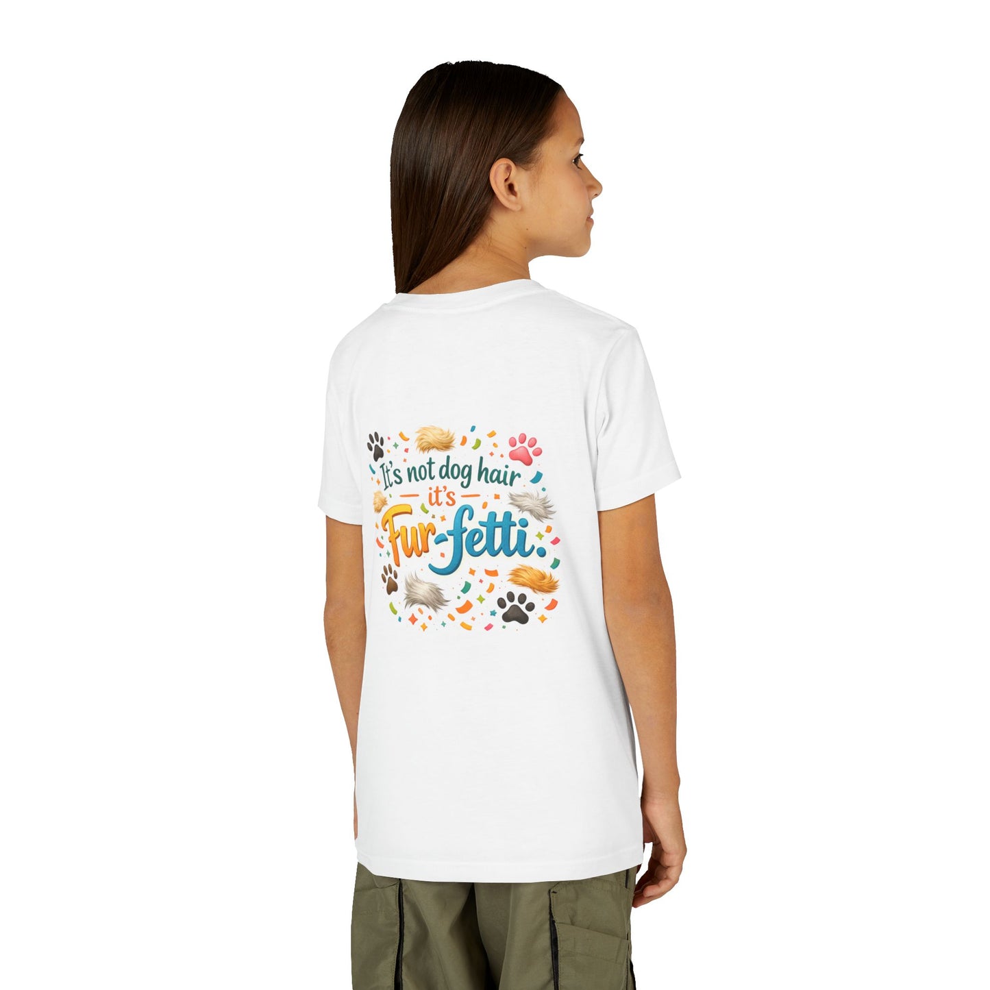 Fur-Fetti Dog Youth Unisex Short Sleeve Crewneck Tee