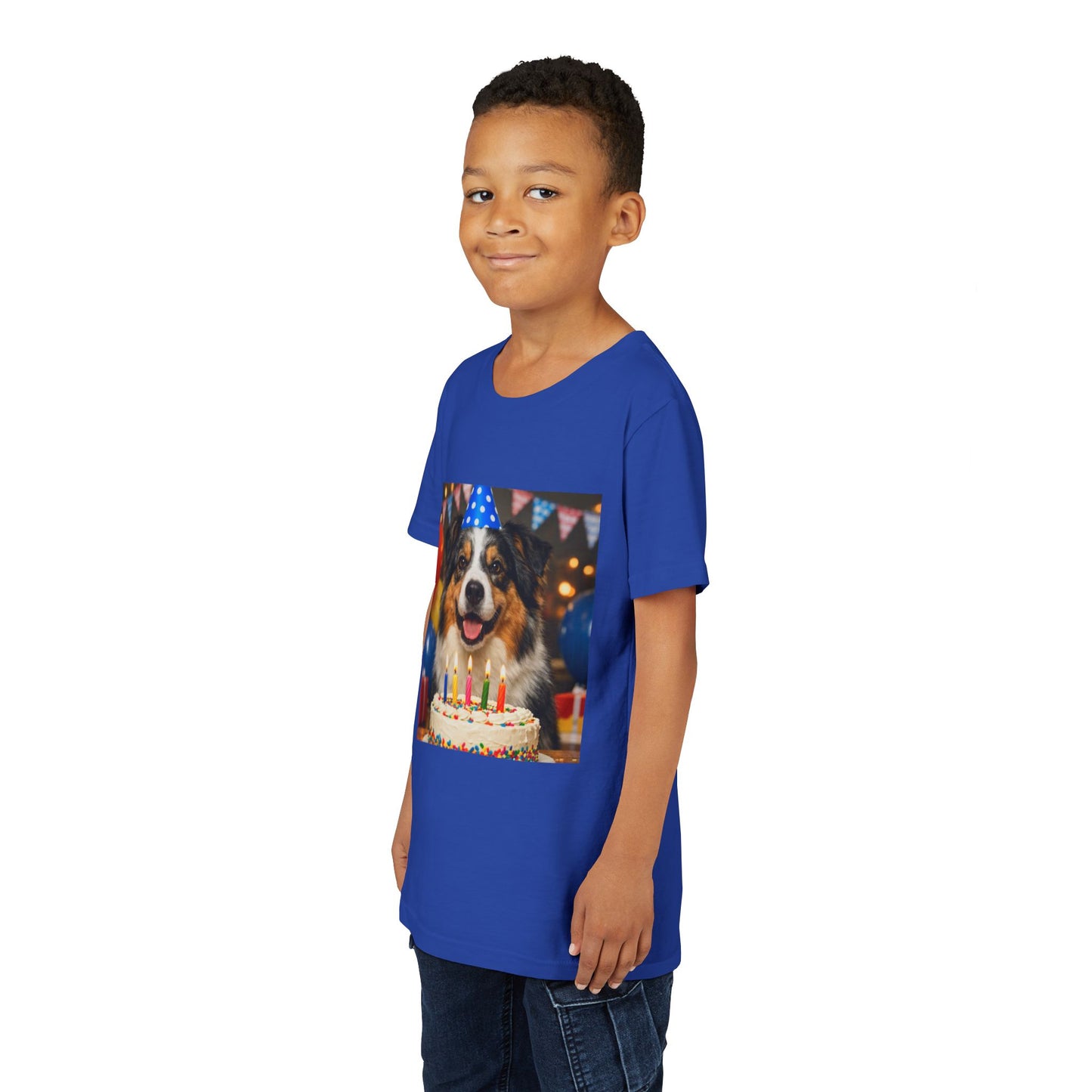 Birthday Buddy Aussie Youth Unisex Short Sleeve Crewneck Tee