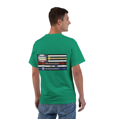 Slow Down Move Over Flag Men's Short-Sleeve Crewneck Tee
