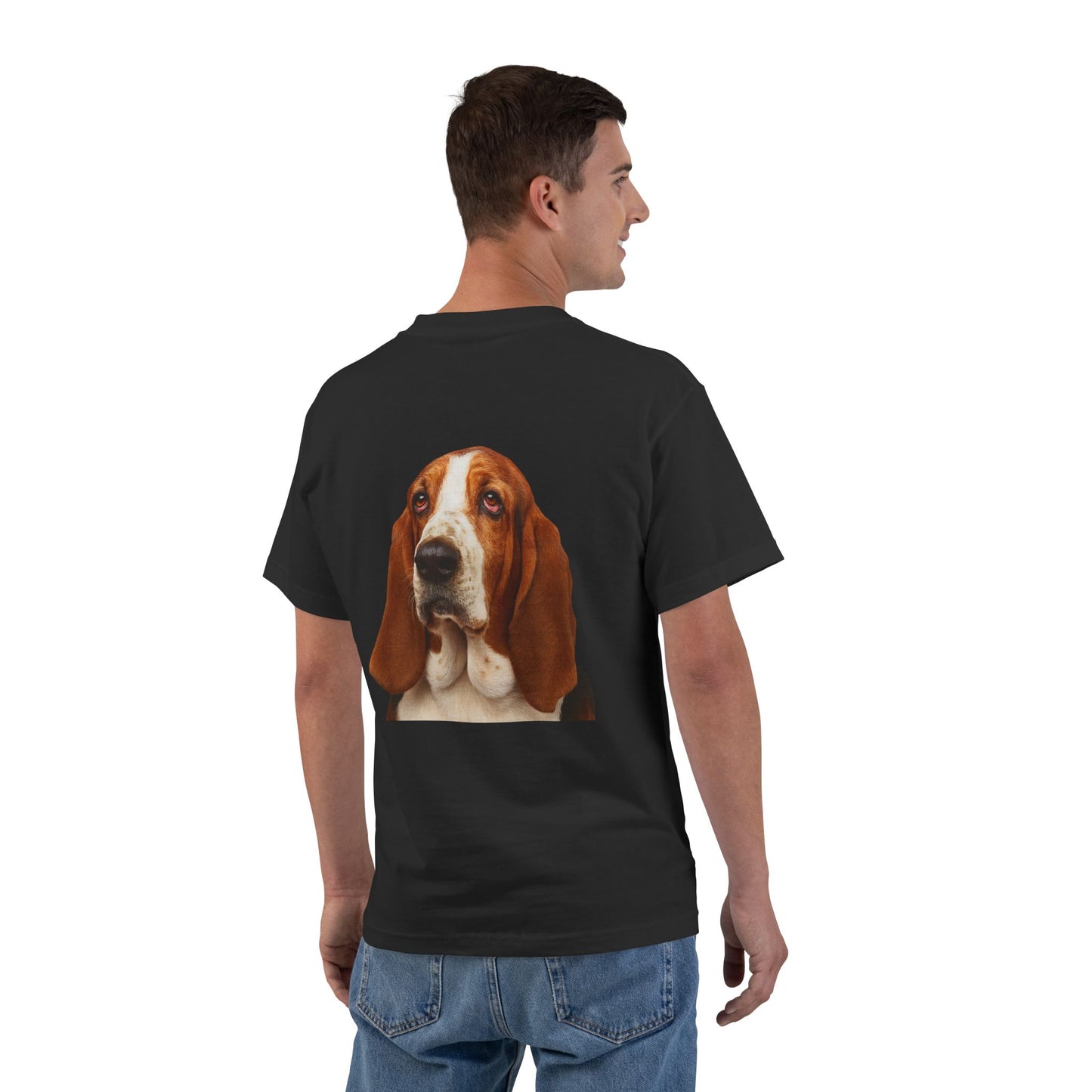 Basset Head Men's Short-Sleeve Crewneck Tee