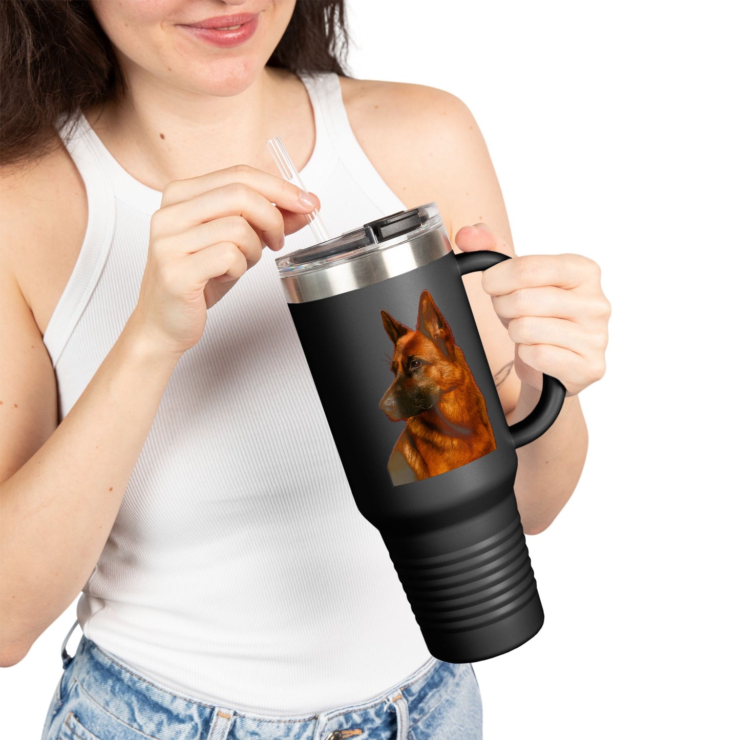 German Shepherd Head Insulated Travel Mug