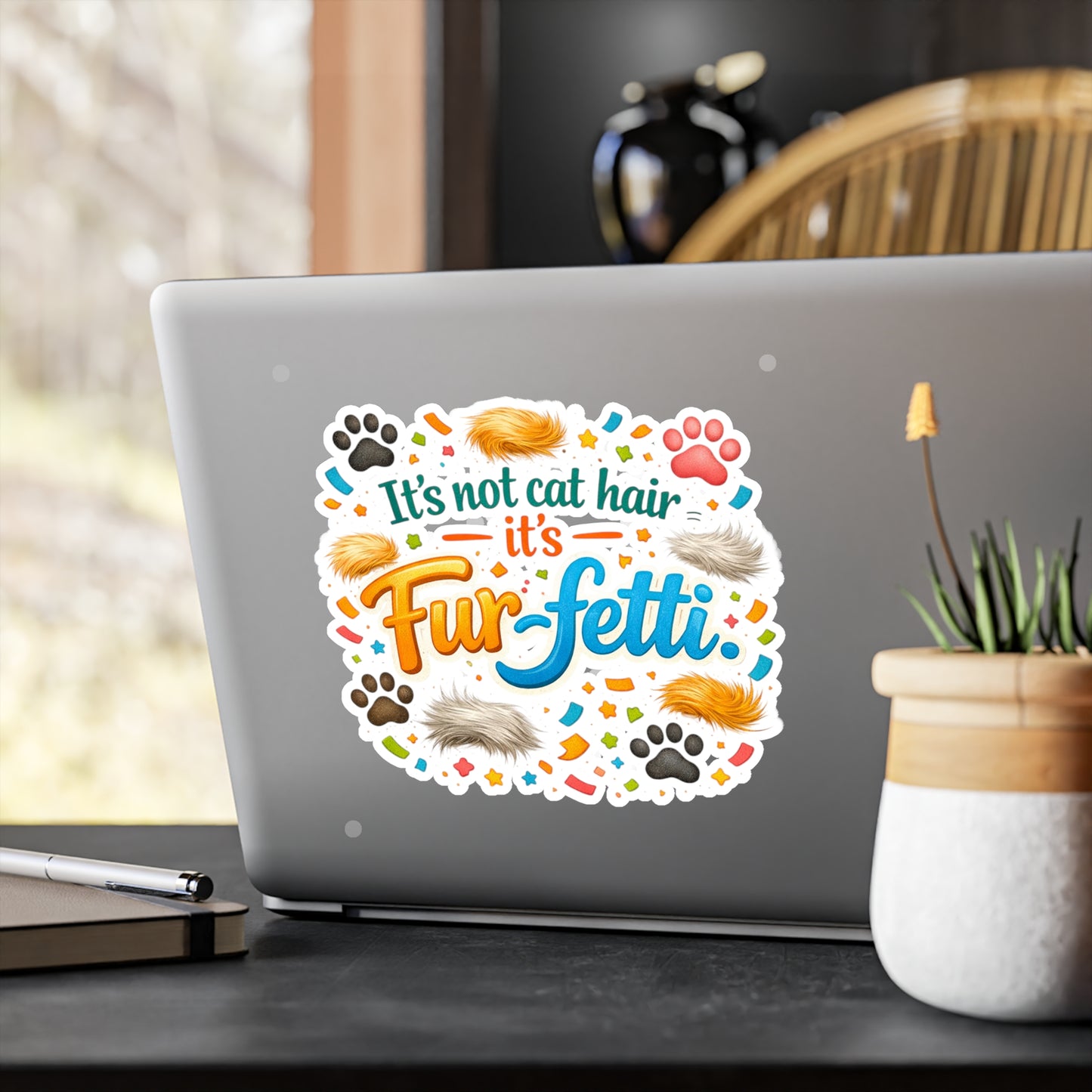 Fur-Fetti Cat Vinyl Decal
