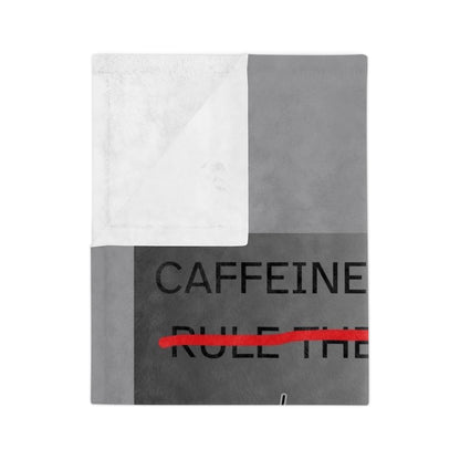 Caffeine Lets Me Velveteen Microfiber Blanket