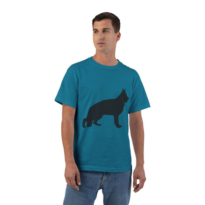 German Shepherd Silhouette Men's Short-Sleeve Crewneck Tee