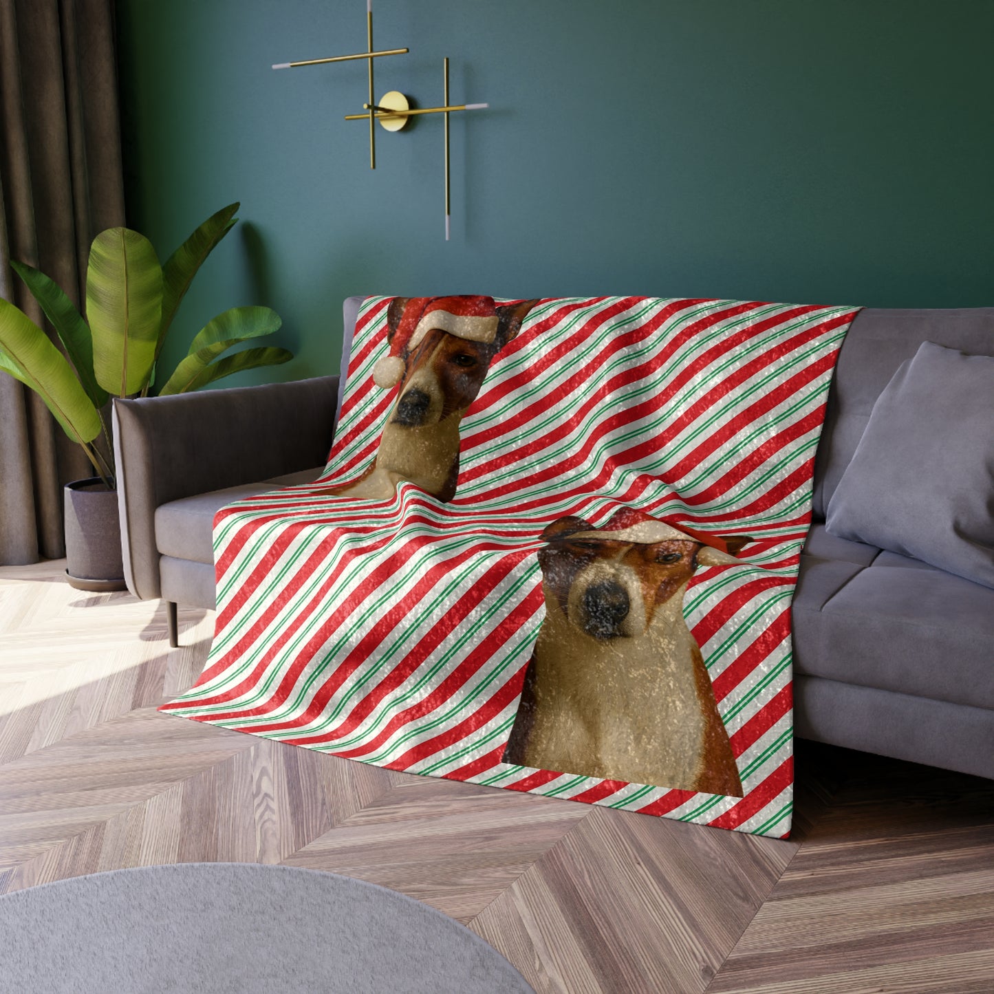 Santa Paws Basenji Crushed Velvet Blanket