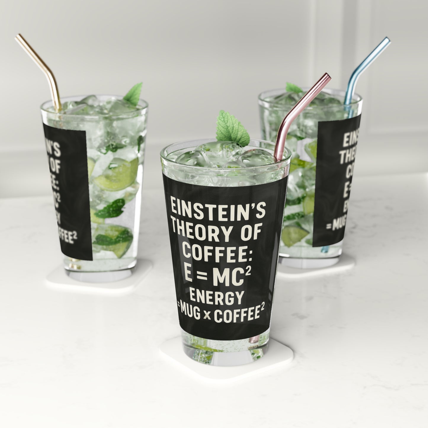 Einstein's Theory Of Coffee Drinking Glass