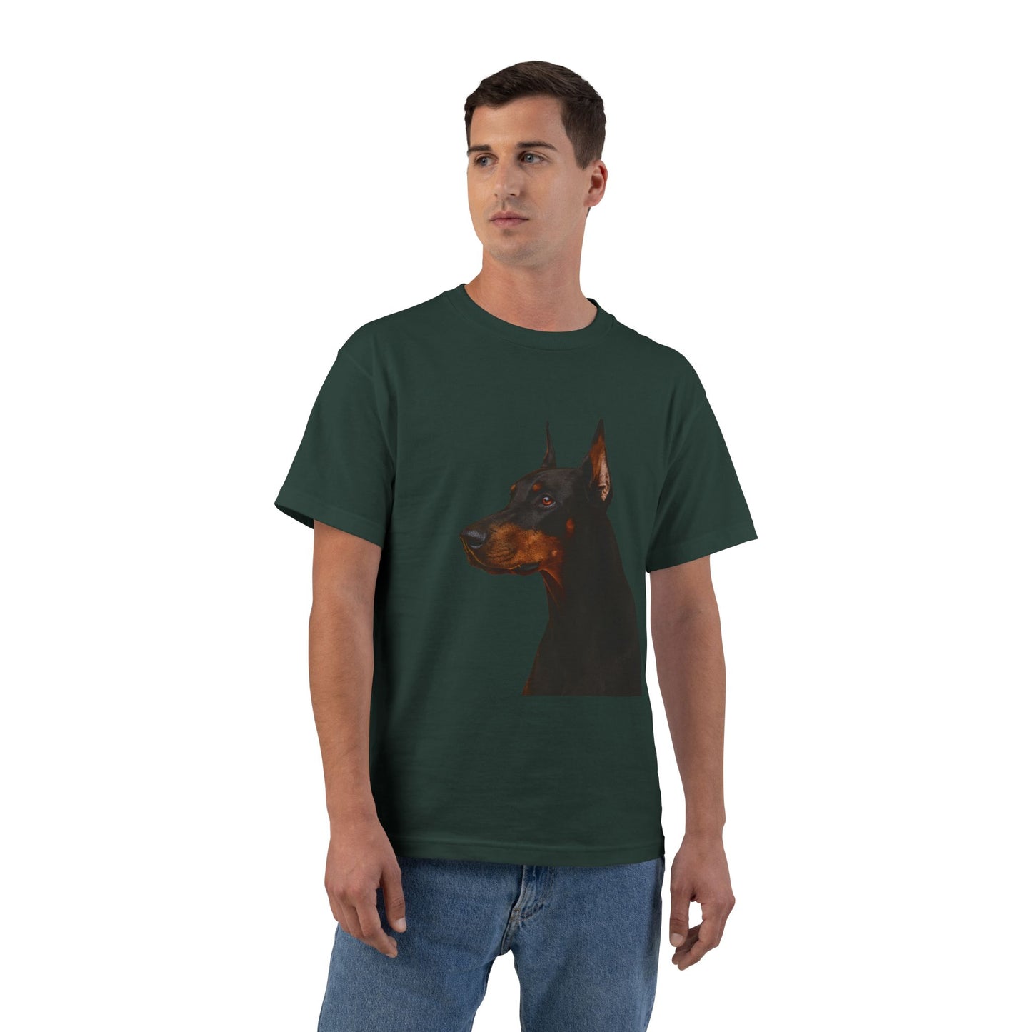 Doberman Head Men's Short-Sleeve Crewneck Tee