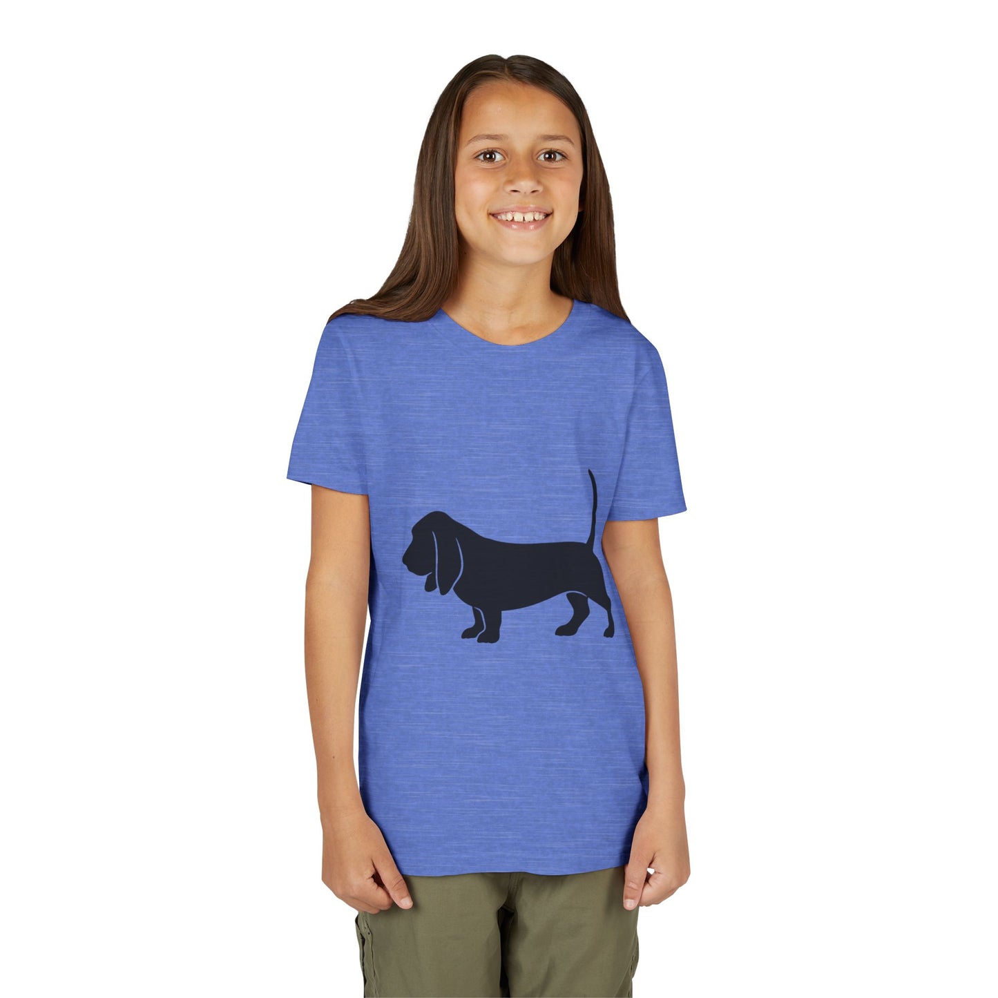 Basset Silhouette Youth Unisex Short Sleeve Crewneck Tee