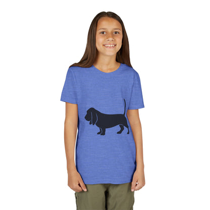 Basset Silhouette Youth Unisex Short Sleeve Crewneck Tee