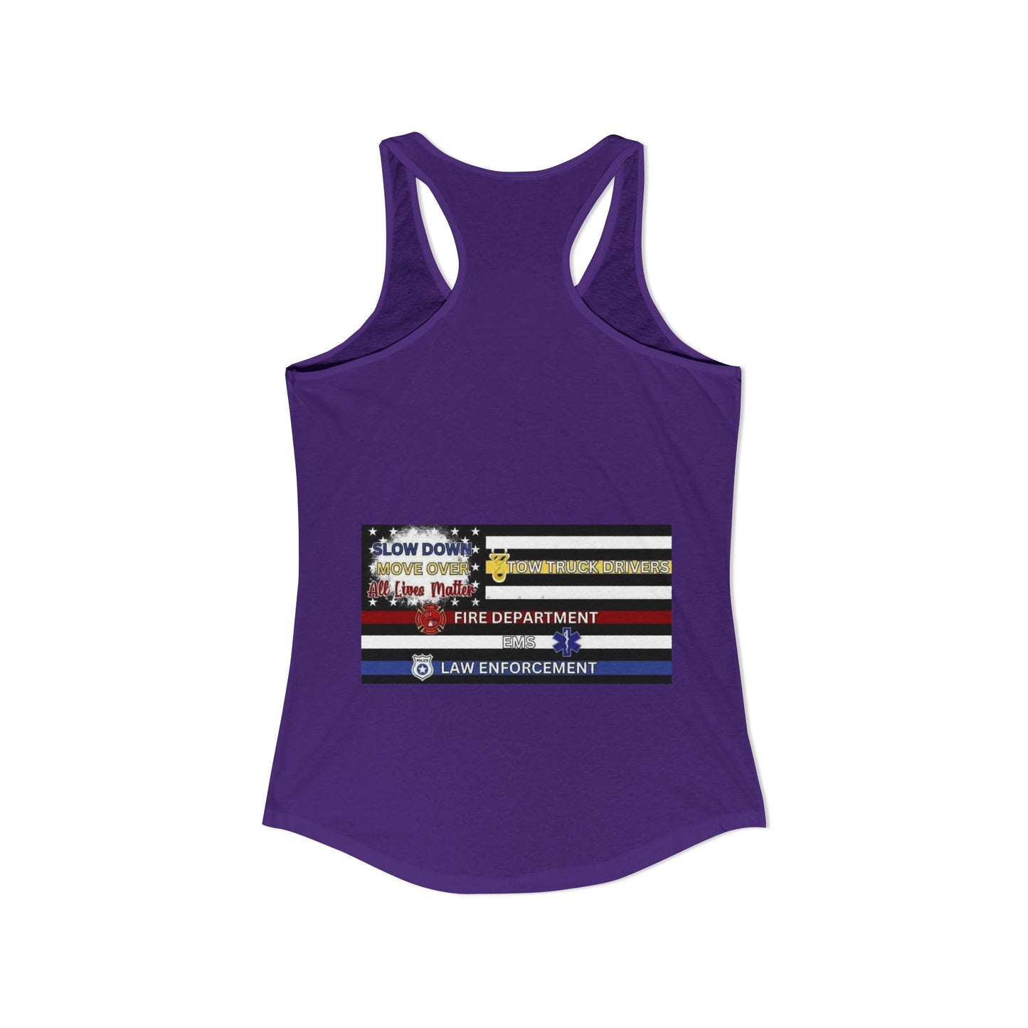 Slow Down Move Over Flag Women's Racerback Tank