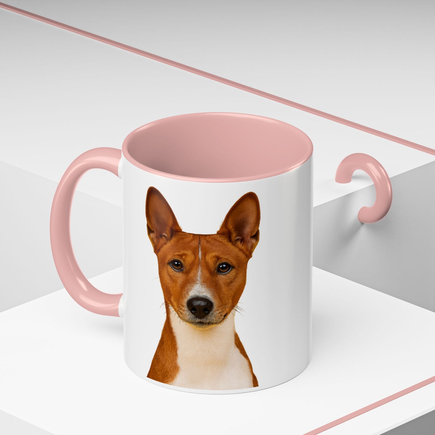 Basenji Head 2-Tone Coffee Mug
