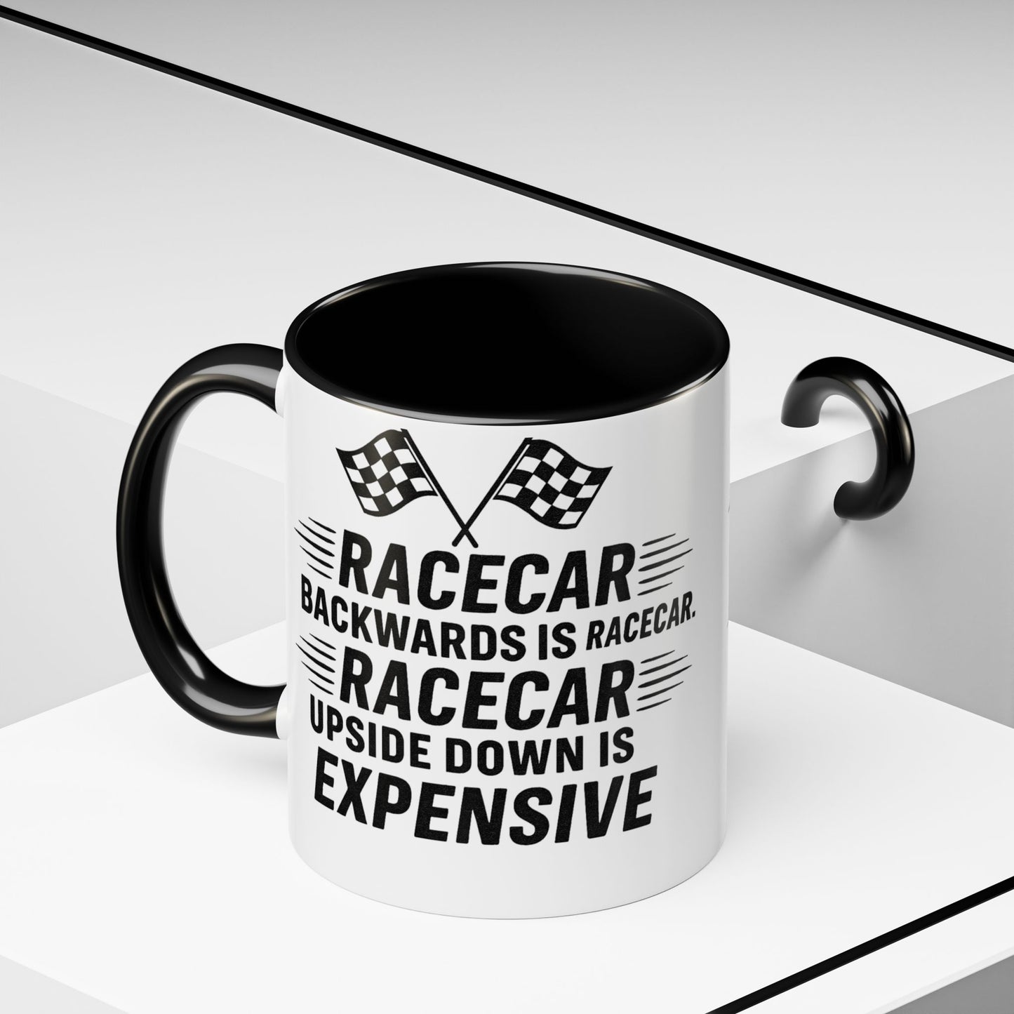 Racecar Backwards 2-Tone Coffee Mug